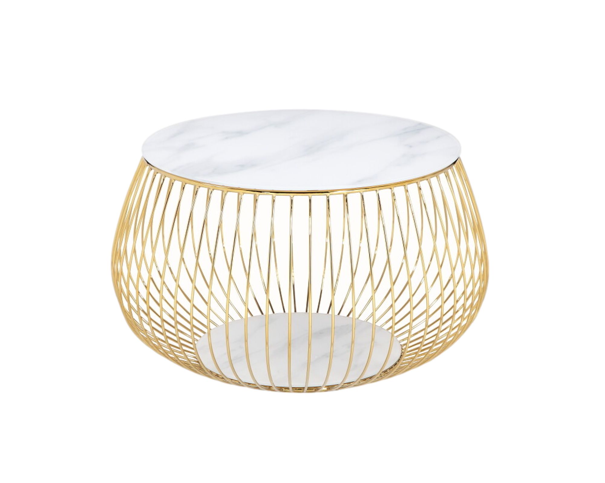 SalesFever »Corby II« Couchtisch Weiß/Gold