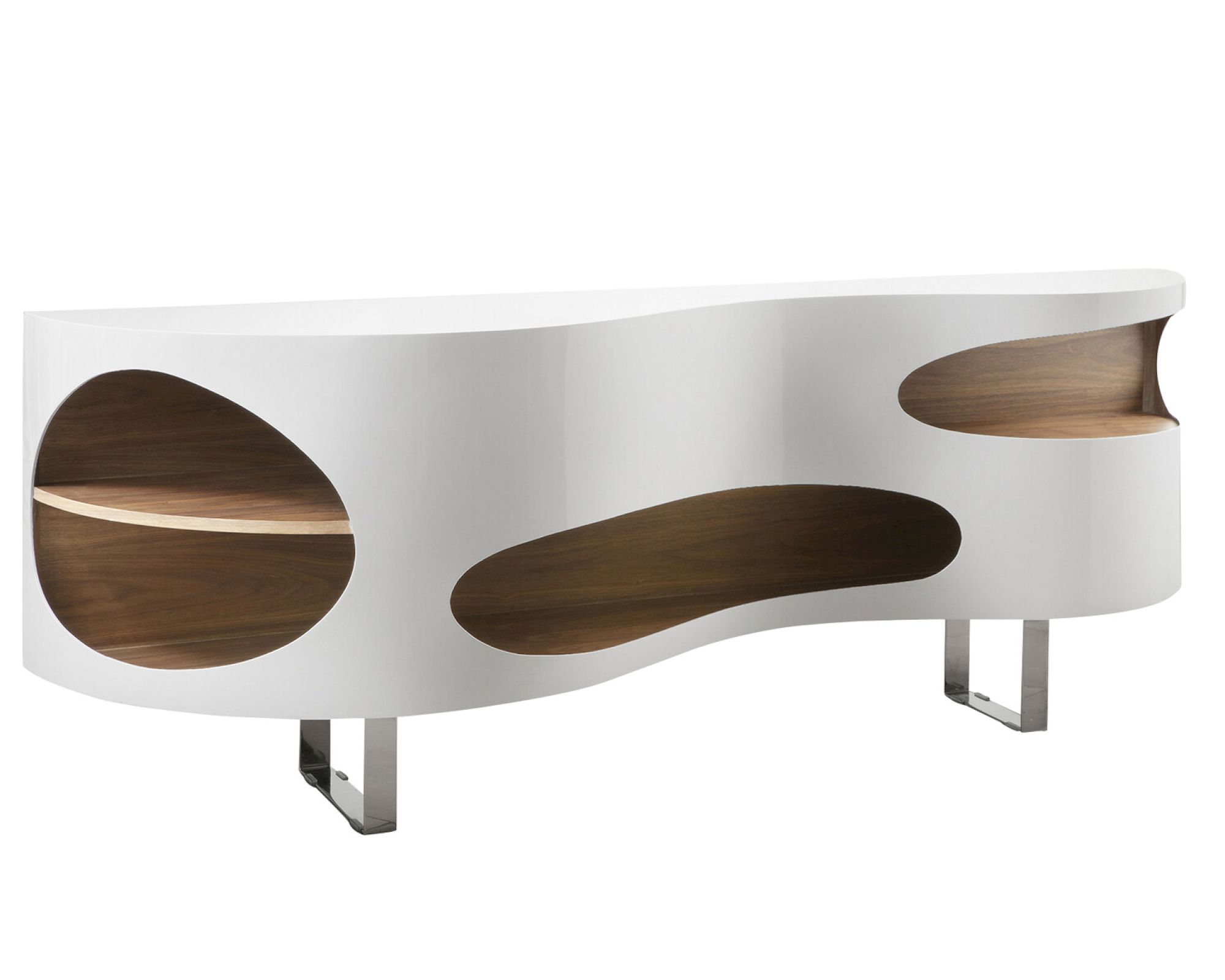 SalesFever »Curved« Sideboard weiss / 200x75x50cm
