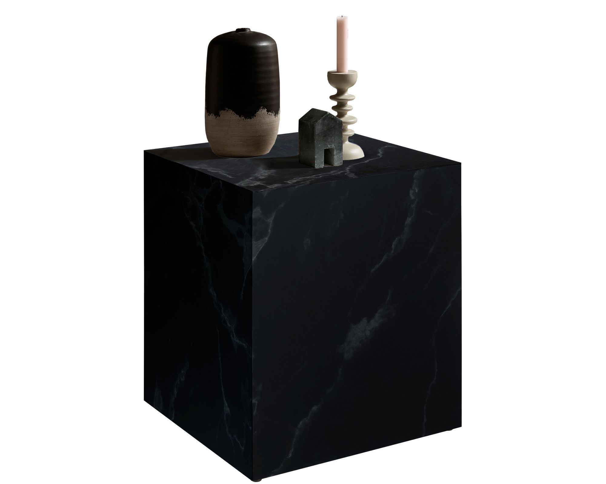 SalesFever »Dallas« Beistelltisch Marmoroptik schwarz 45x50x45 cm