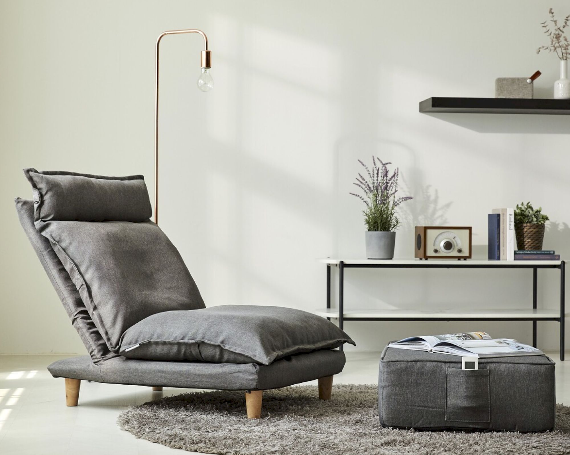 SalesFever »Davina« Sessel inkl. Hocker grau