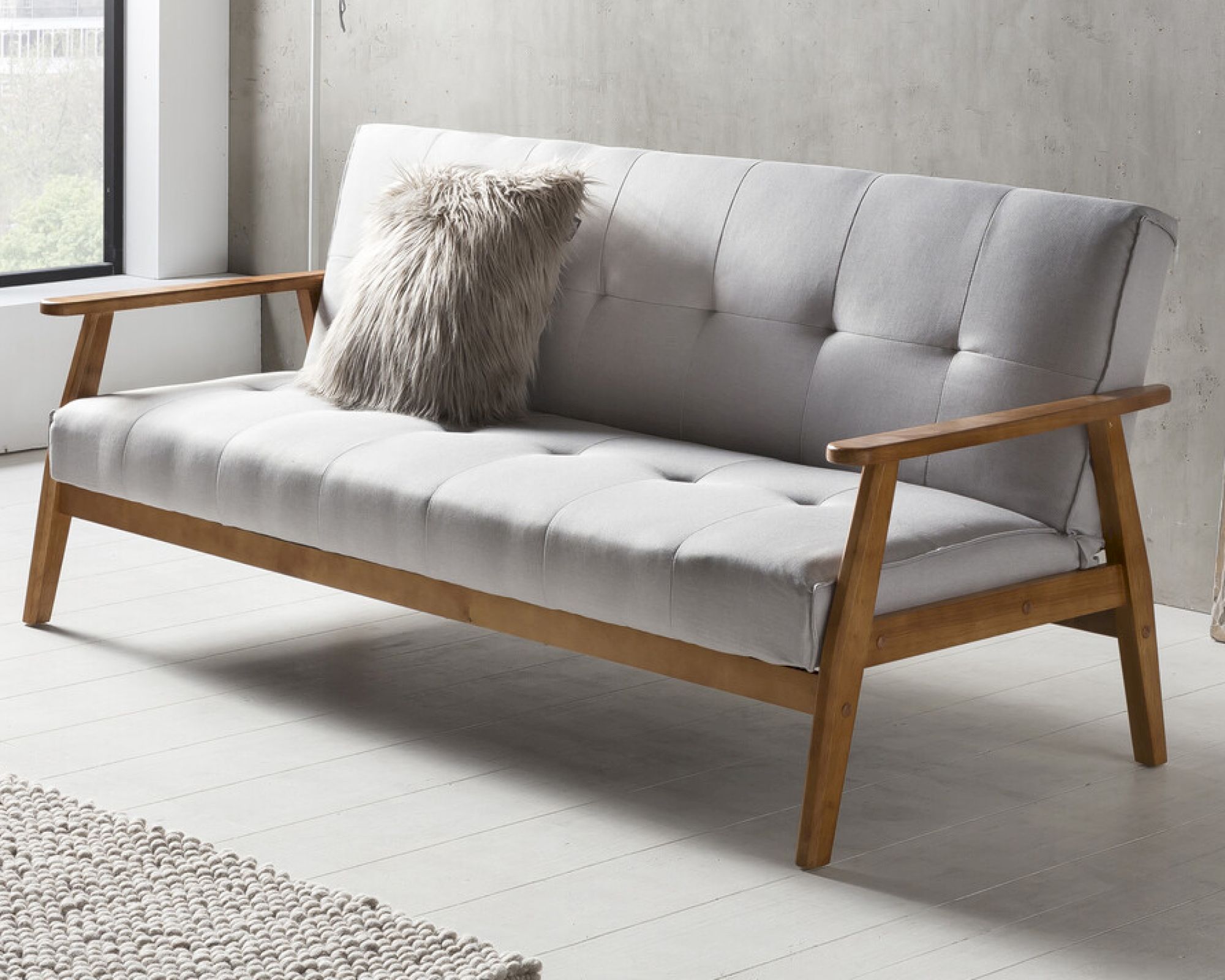 SalesFever »Divano Letto« Schlafsofa dunkelgrau Webstoff / B 190 x H 81 x T 85 cm