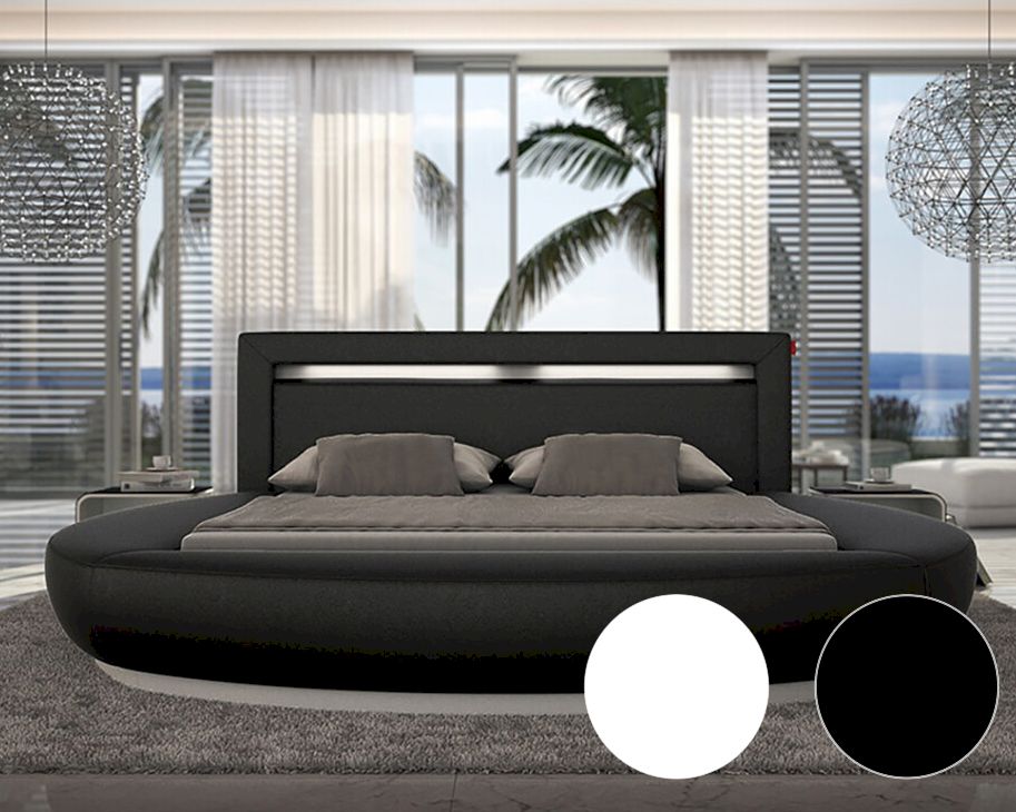 SalesFever »Fady« Rundbett schwarz mit LED 140x200 cm