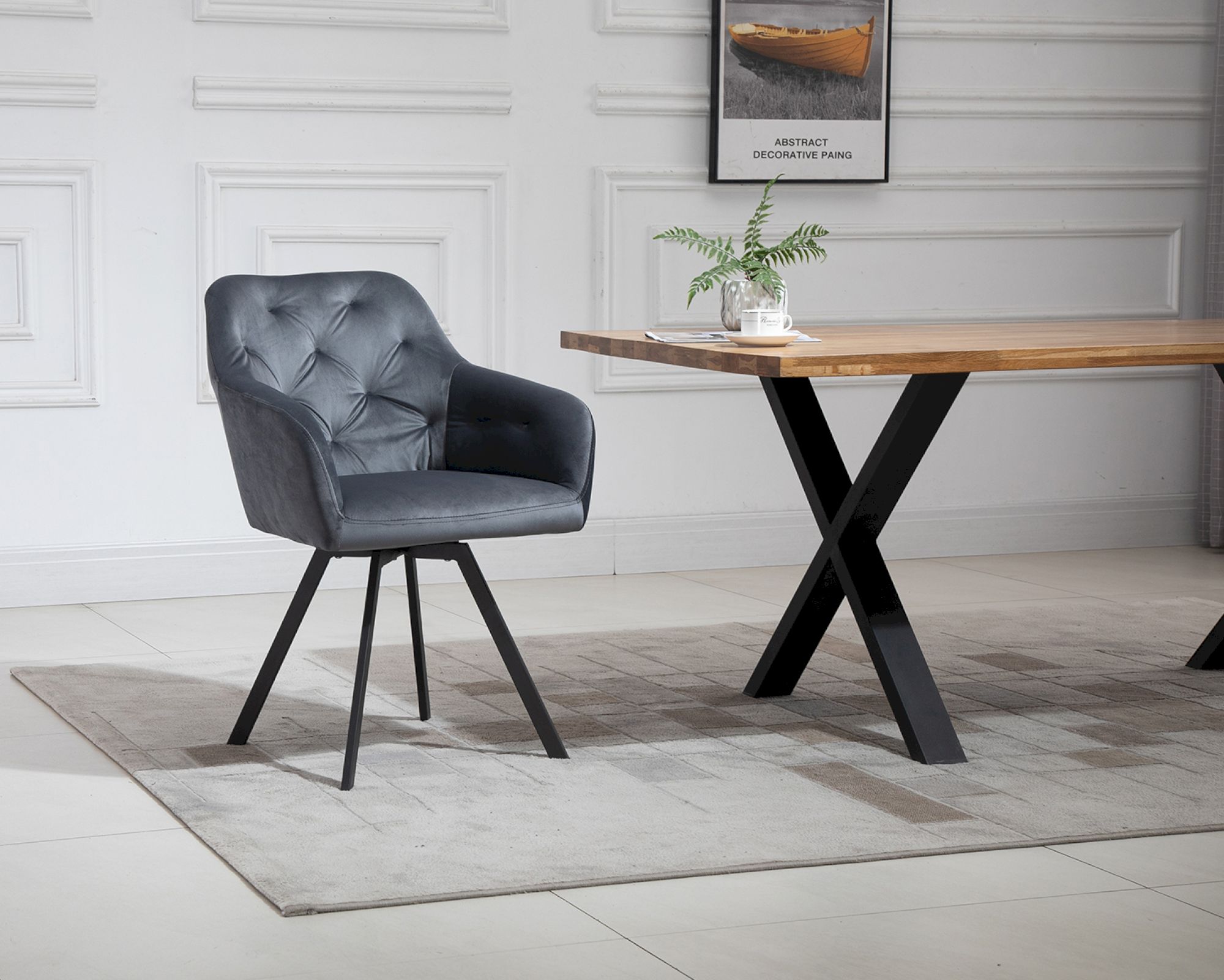 SalesFever »Fiona« Polsterstuhl mit Drehfunktion grau 61x85x62 cm
