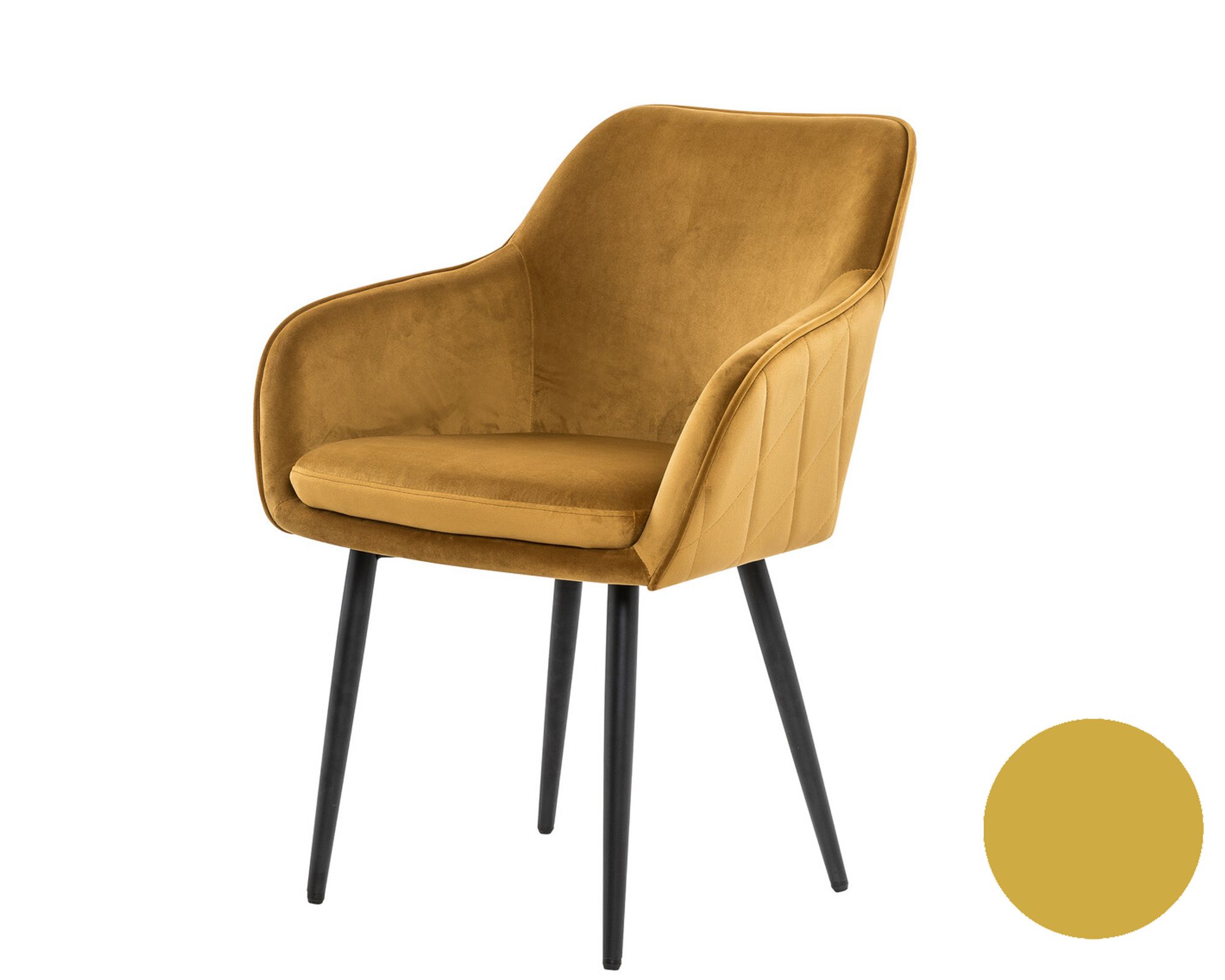 SalesFever »Freja« Armlehnstuhl Samt senfgelb 61x85x45 cm