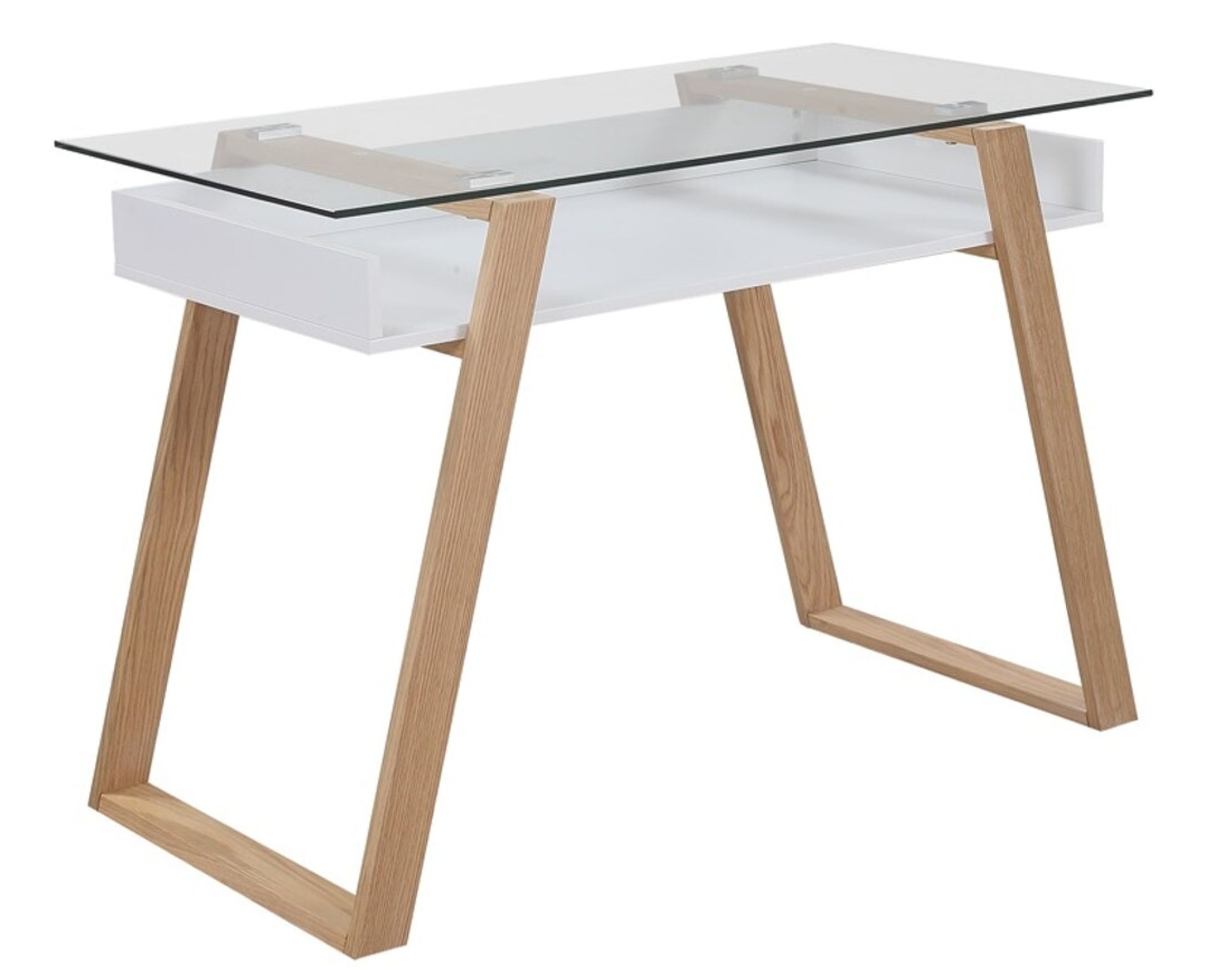 SalesFever »Glass« Schreibtisch weiss / B 110 x H 75 x T 55 cm