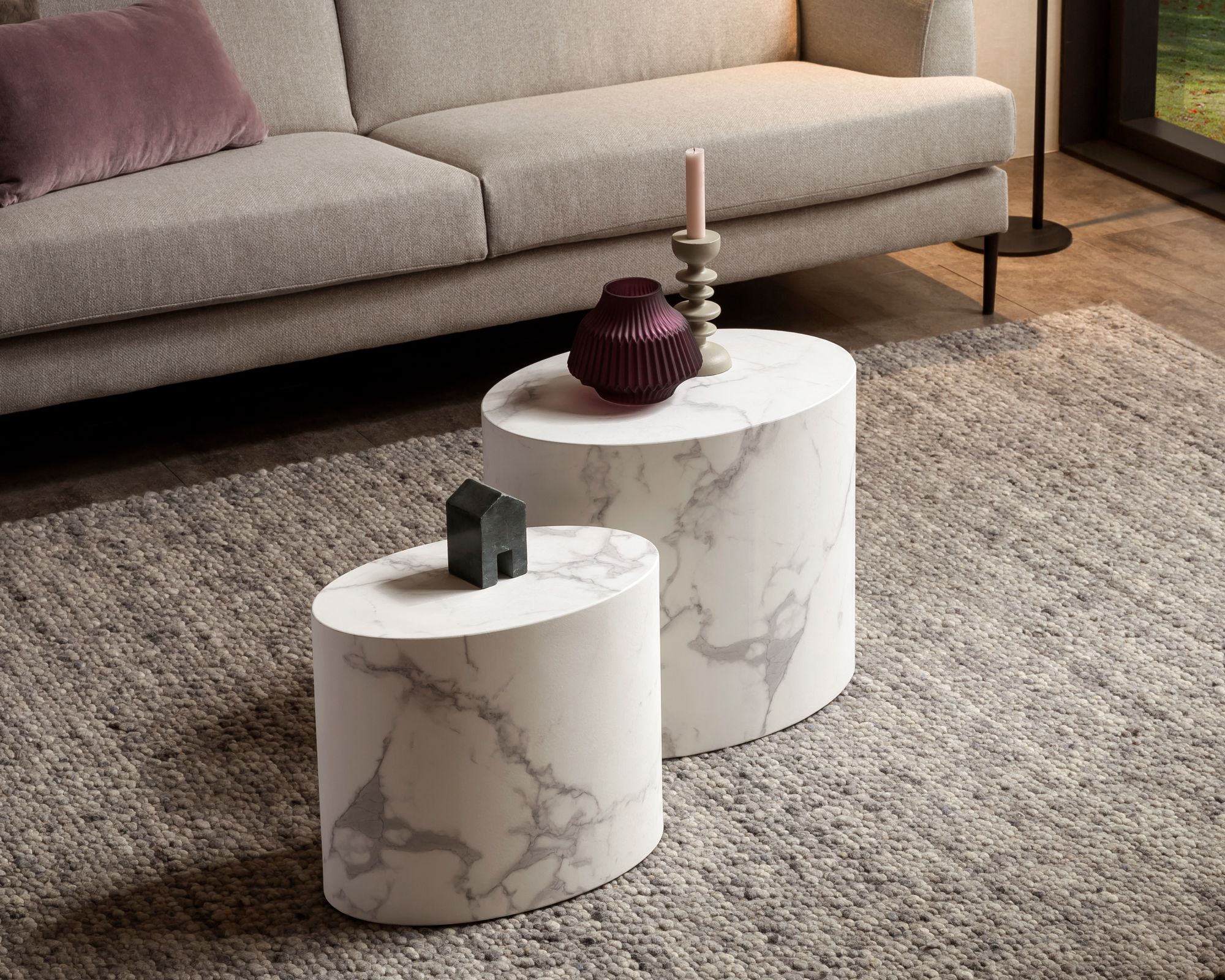 SalesFever »Harley« Couchtisch 2er-Set weiß in Marmoroptik