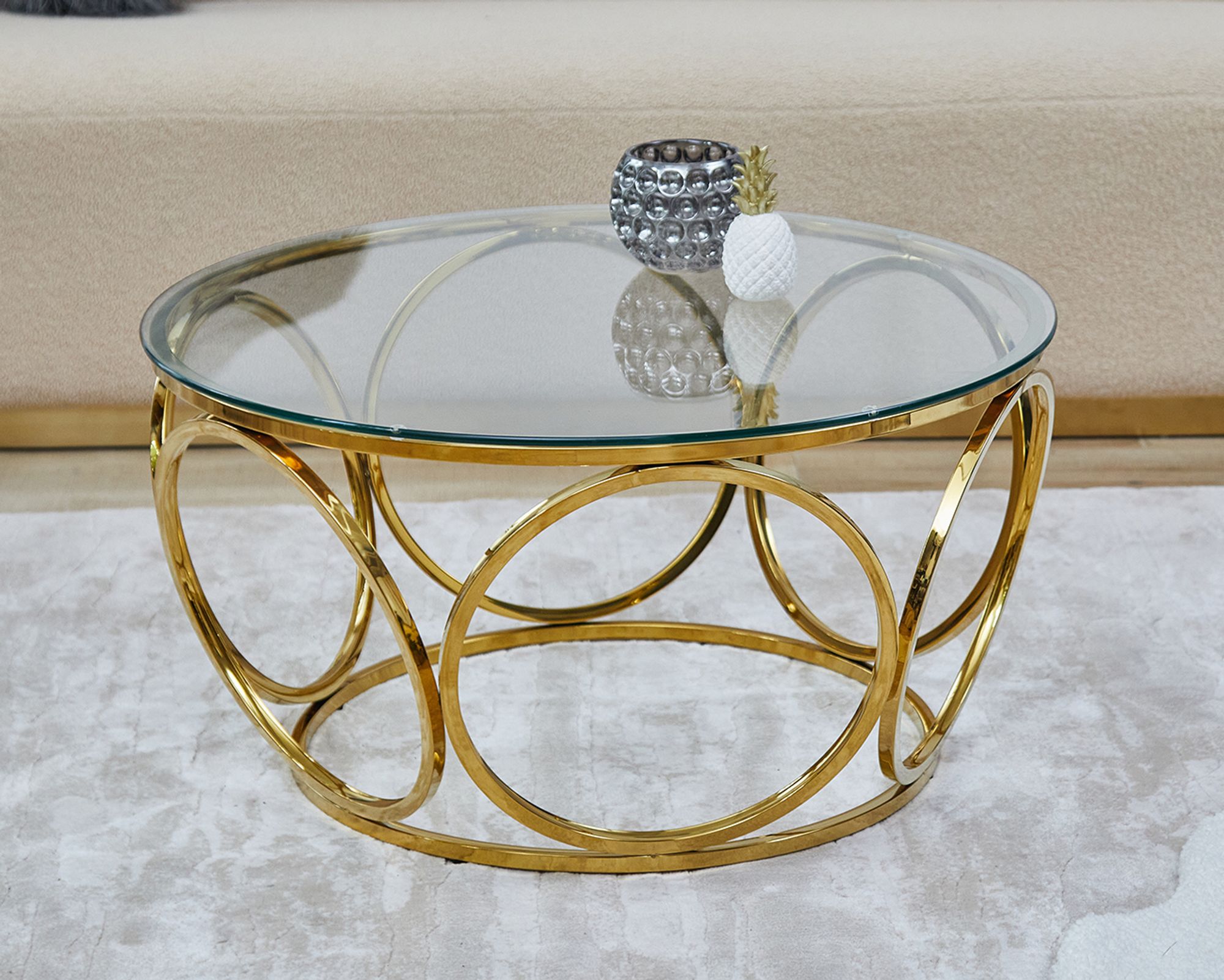 SalesFever »Juno« Couchtisch gold 80x40x80 cm