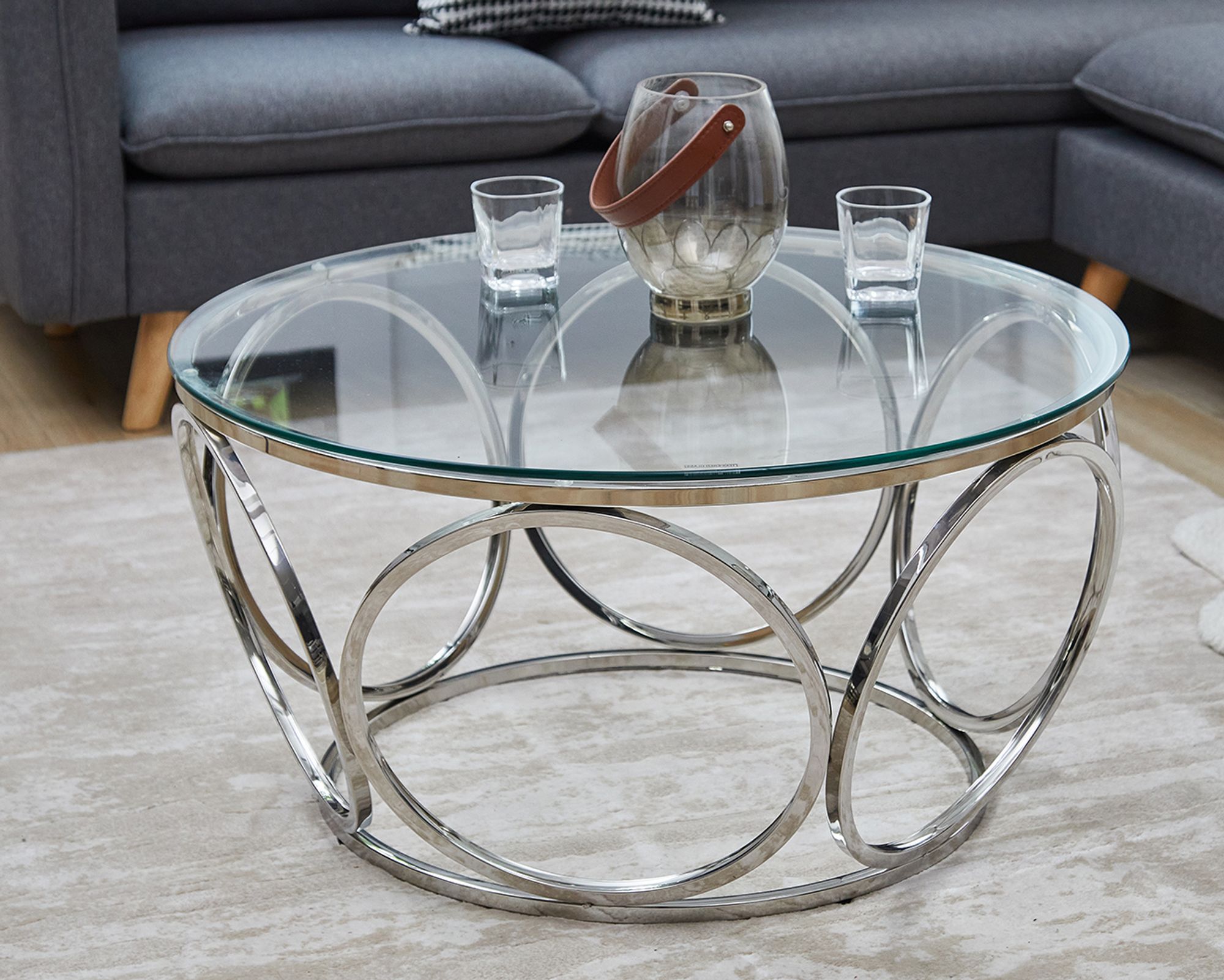 SalesFever »Juno« Couchtisch silber 80x40x80 cm