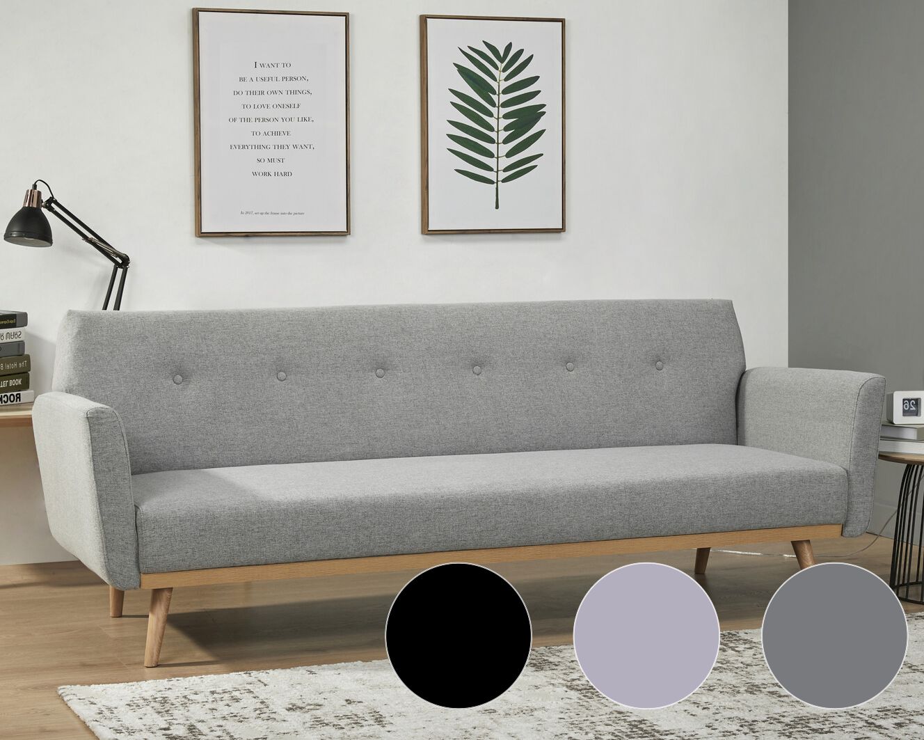 SalesFever »Kiana« Schlafsofa Hellgrau