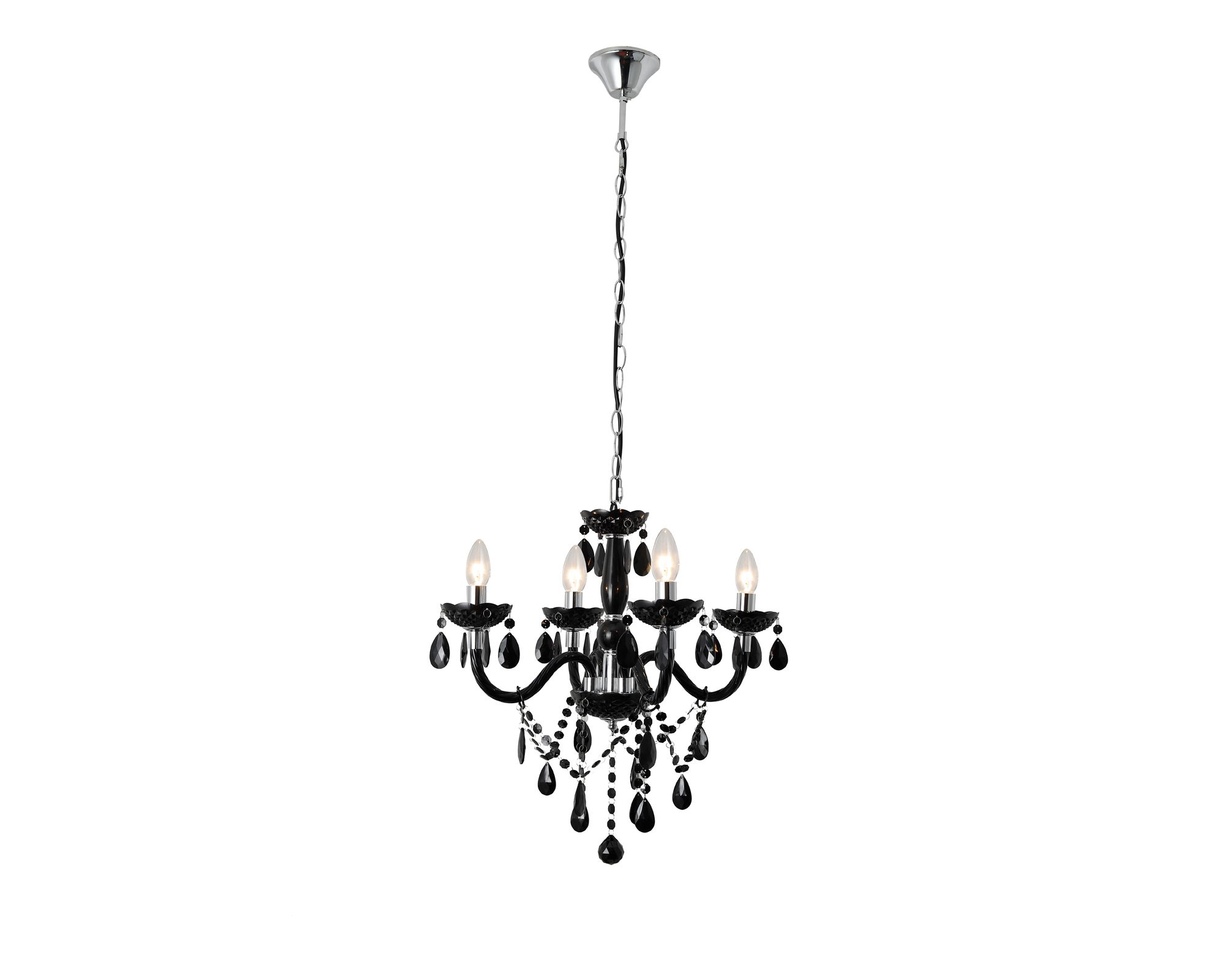 SalesFever »Luxe« Kronleuchter 4-flammig schwarz 52x120x52 cm