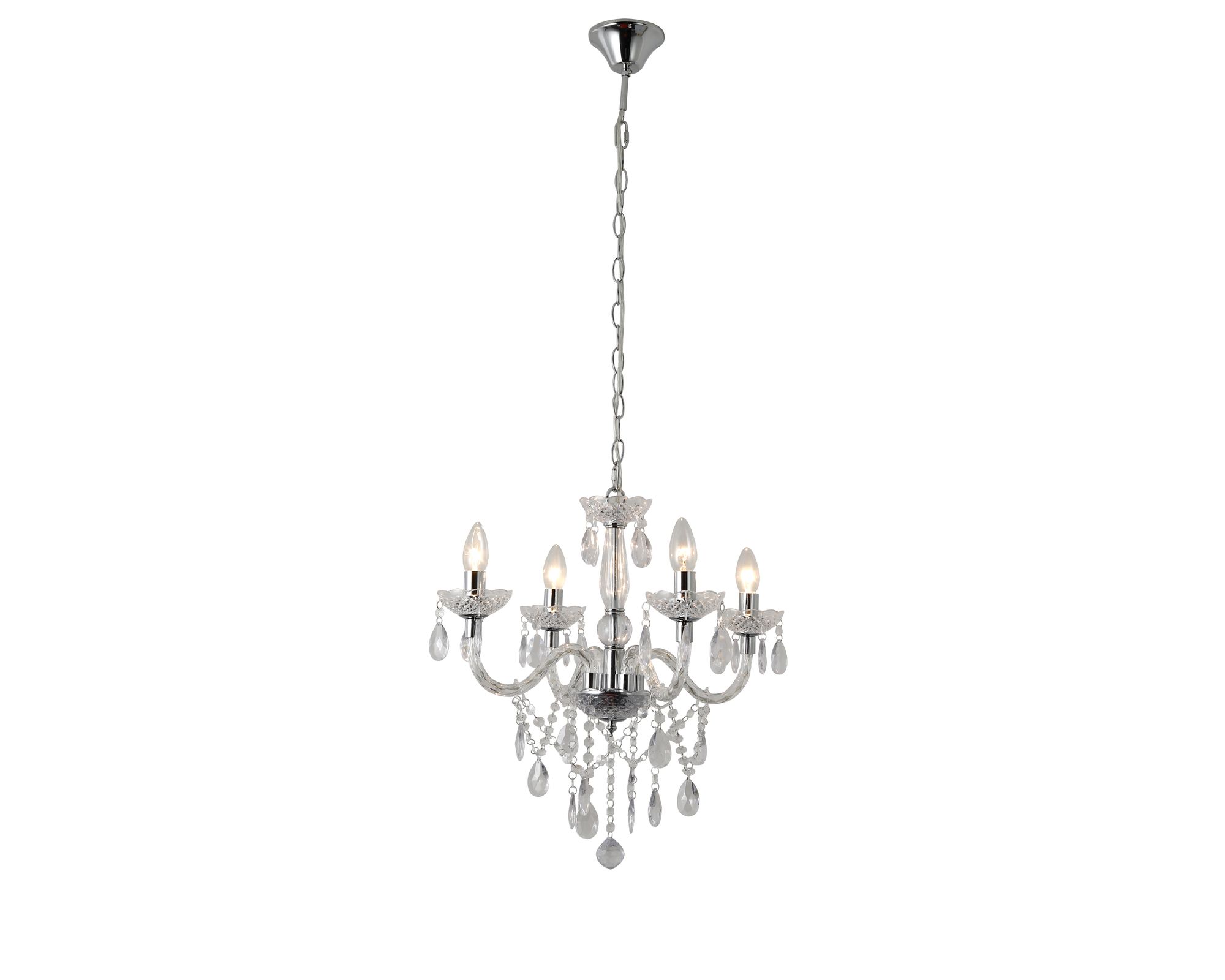 SalesFever »Luxe« Kronleuchter 4-flammig transparent 52x120x52 cm