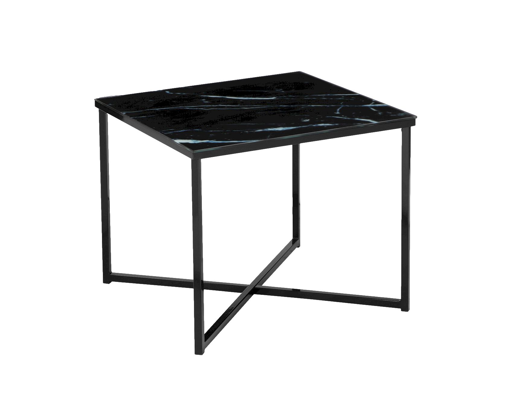 SalesFever »Marmara« Beistelltisch Marmor-Optik schwarz 50 x 42 x 50 cm
