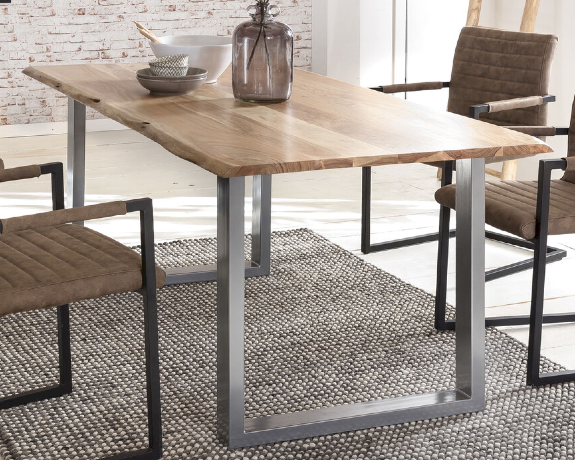 SalesFever Massivholz Esstisch Akazie 380 natur / 180x90 cm