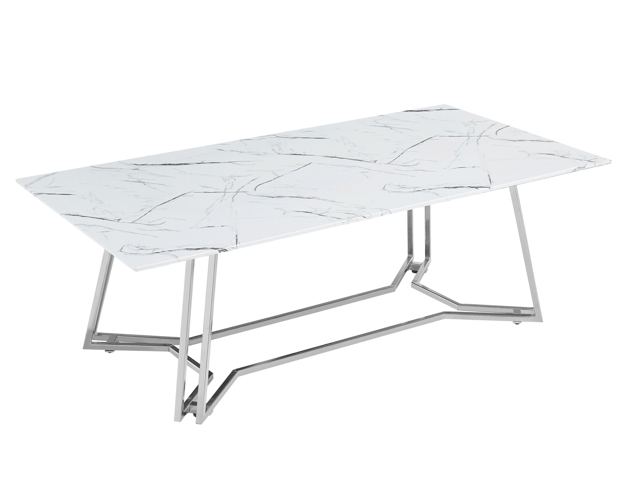 SalesFever »Nelio« Couchtisch weiß/silber 110x40x60 cm