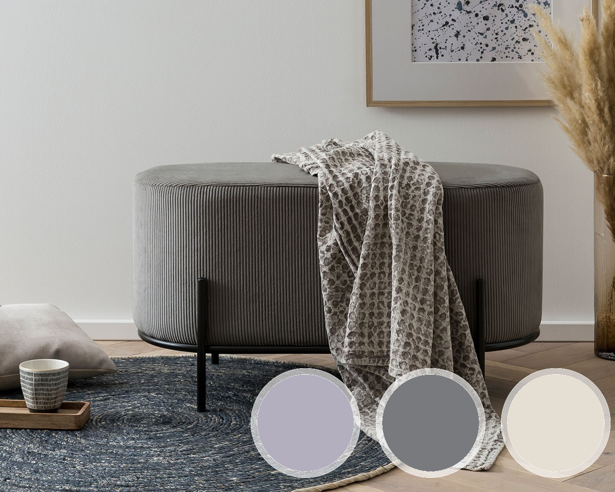 SalesFever »Ottie« Sitzpouf Cord Grau