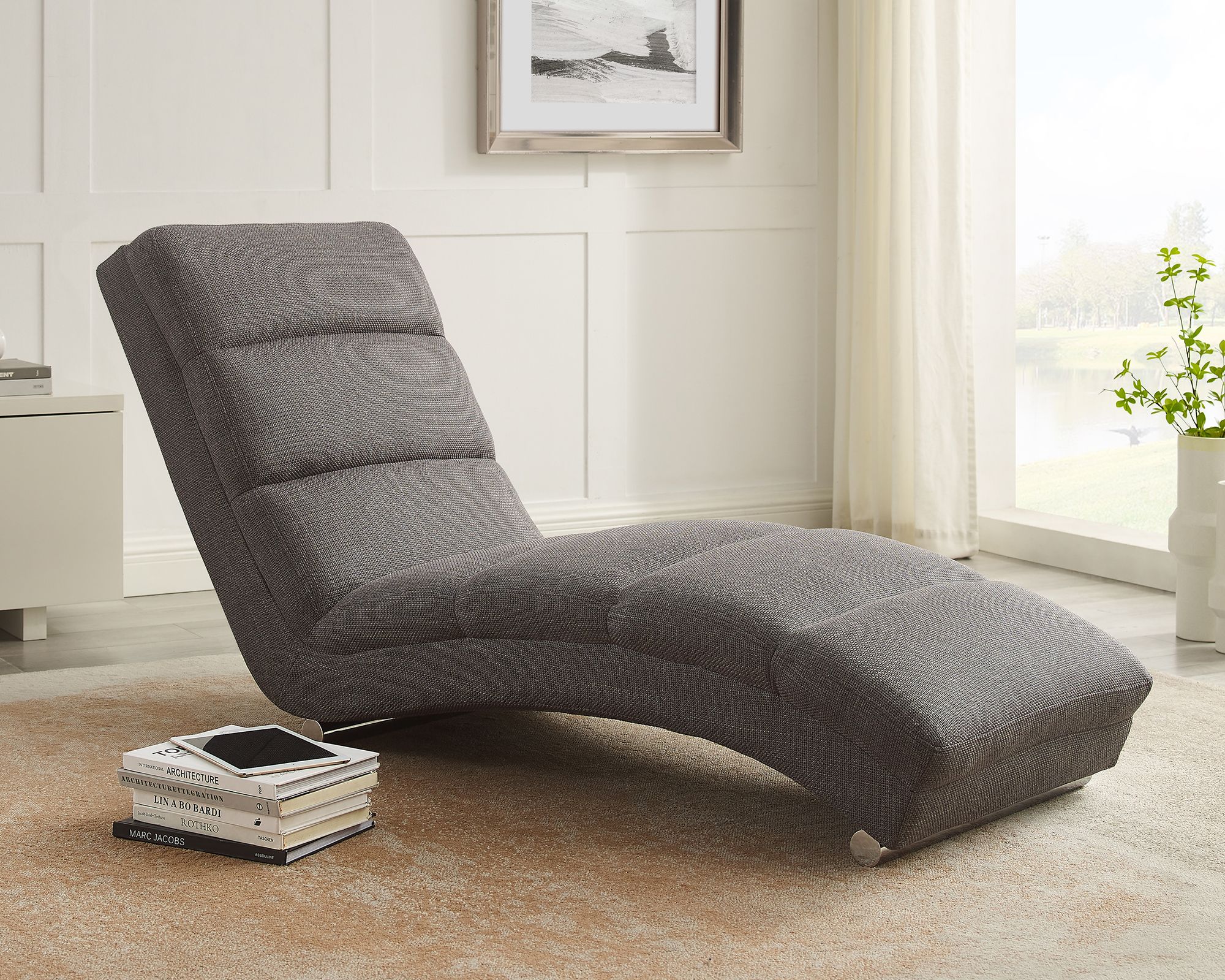 SalesFever »Sento« Chaiselongue Strukturstoff grau 170x82x60 cm