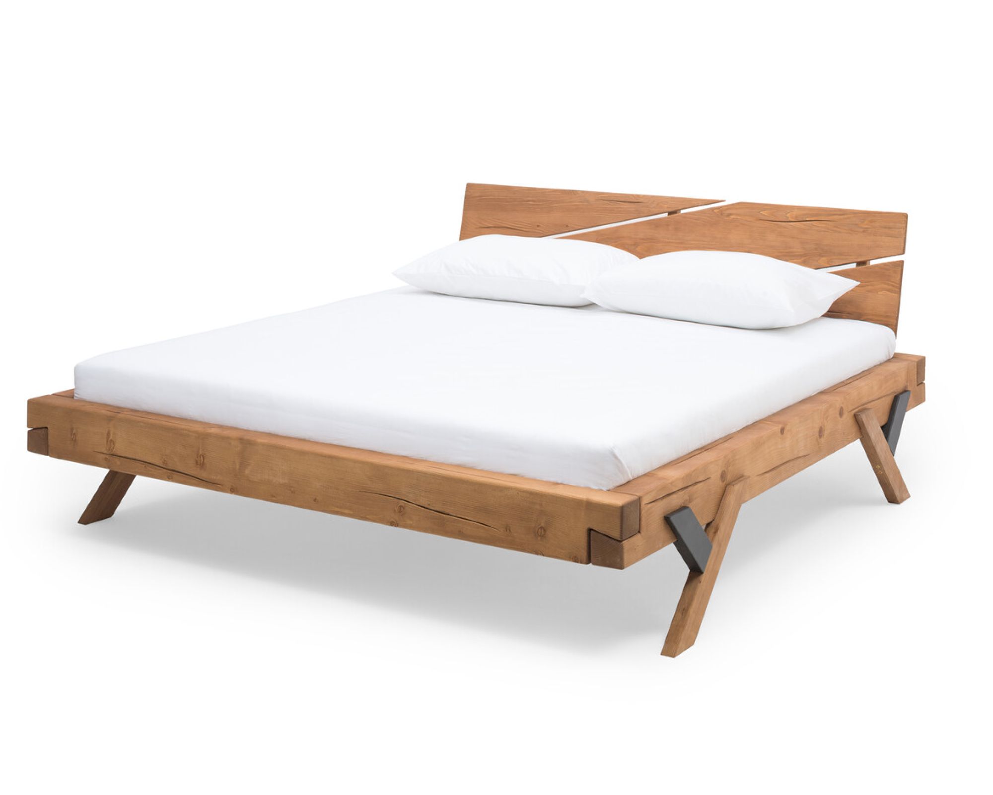 SalesFever »Siburi« Massivholz Balkenbett Fichte 140x200 cm