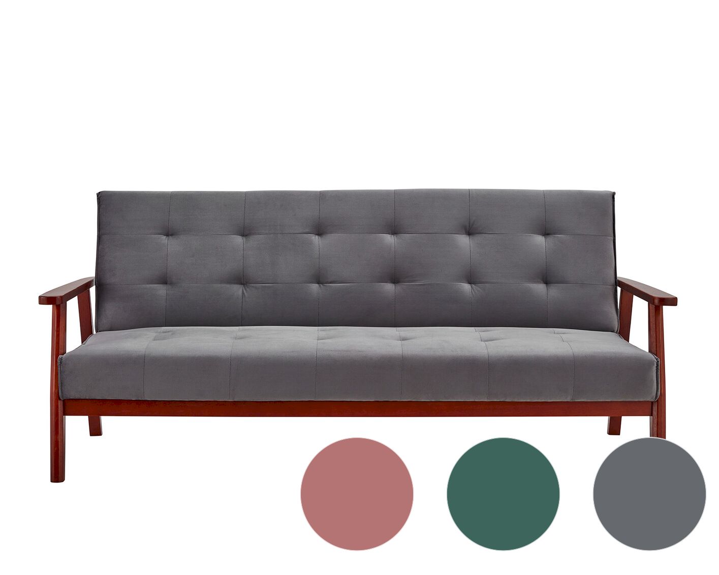 SalesFever »Velvet« Schlafsofa skandinavisch tannengrün / 190 x 81 x 85 cm