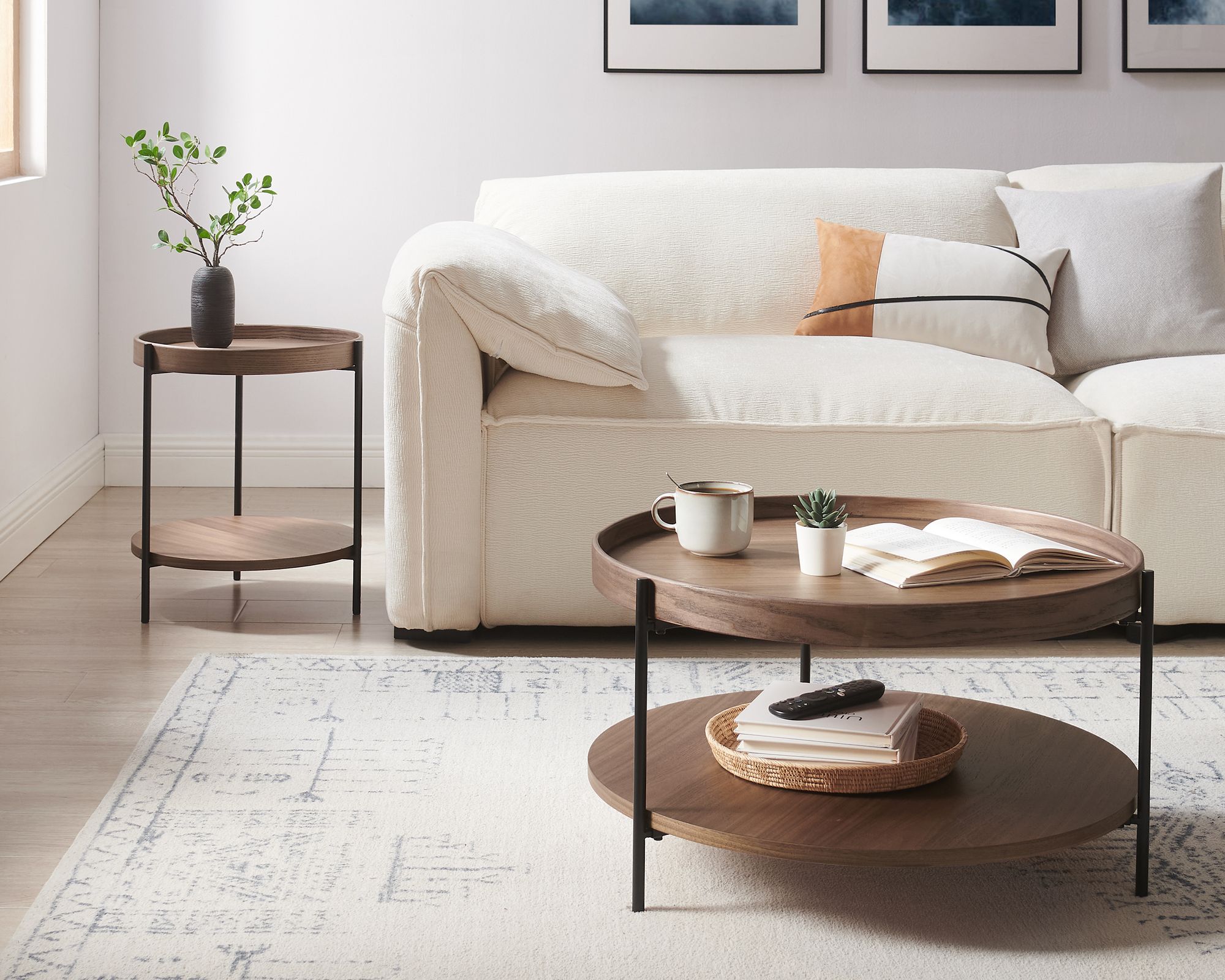 SalesFever »Vionelle« Couchtisch 2er Set Walnuss aus MDF Platten