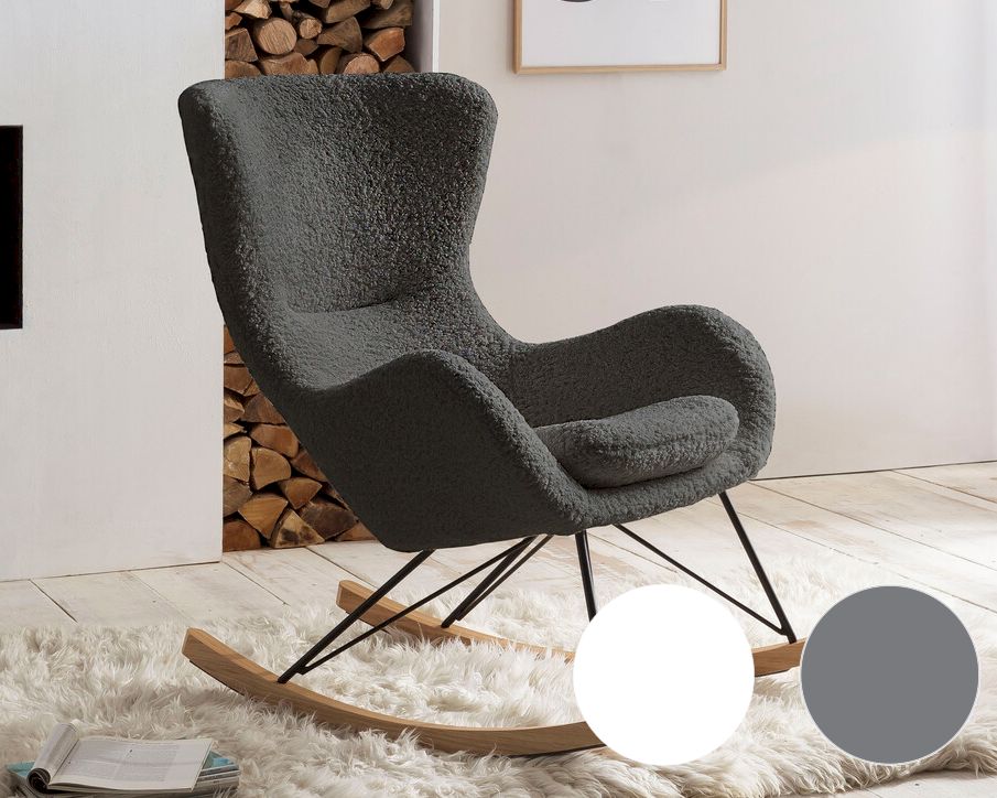 SalesFever »Wool« Schaukelstuhl weiss / 75x106x102 cm