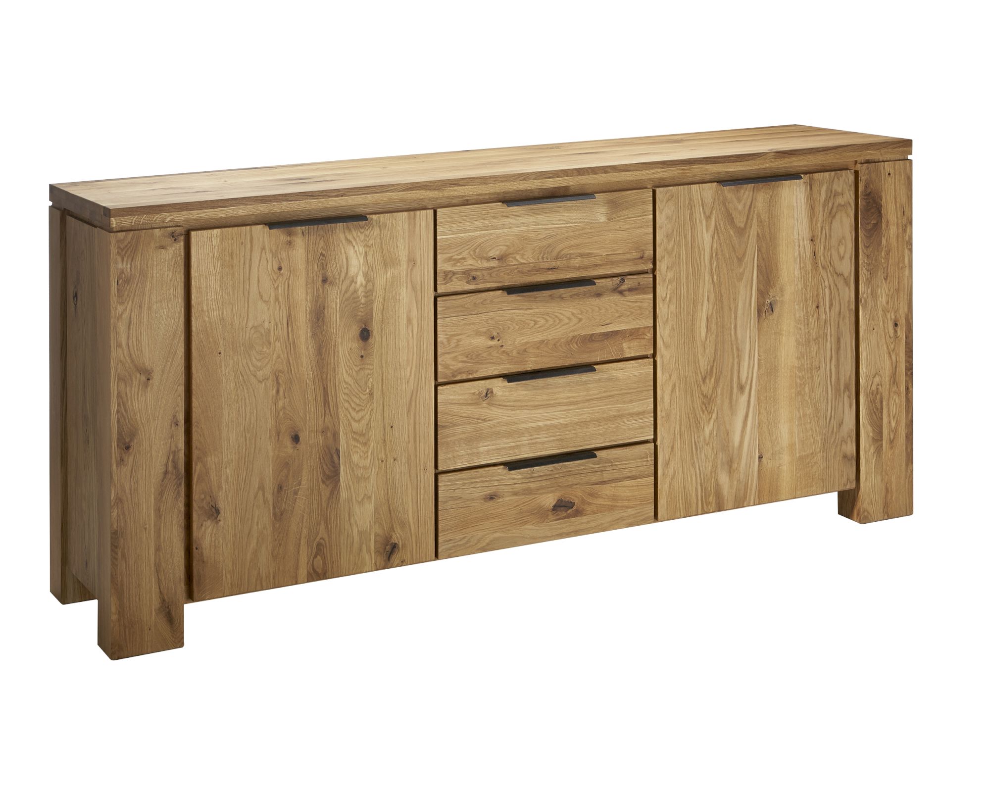 Schösswender »Oviedo« Wildeiche Massivholz Sideboard - 4 Schubladen / 2 Türen 2-türig 4 Schubkästen