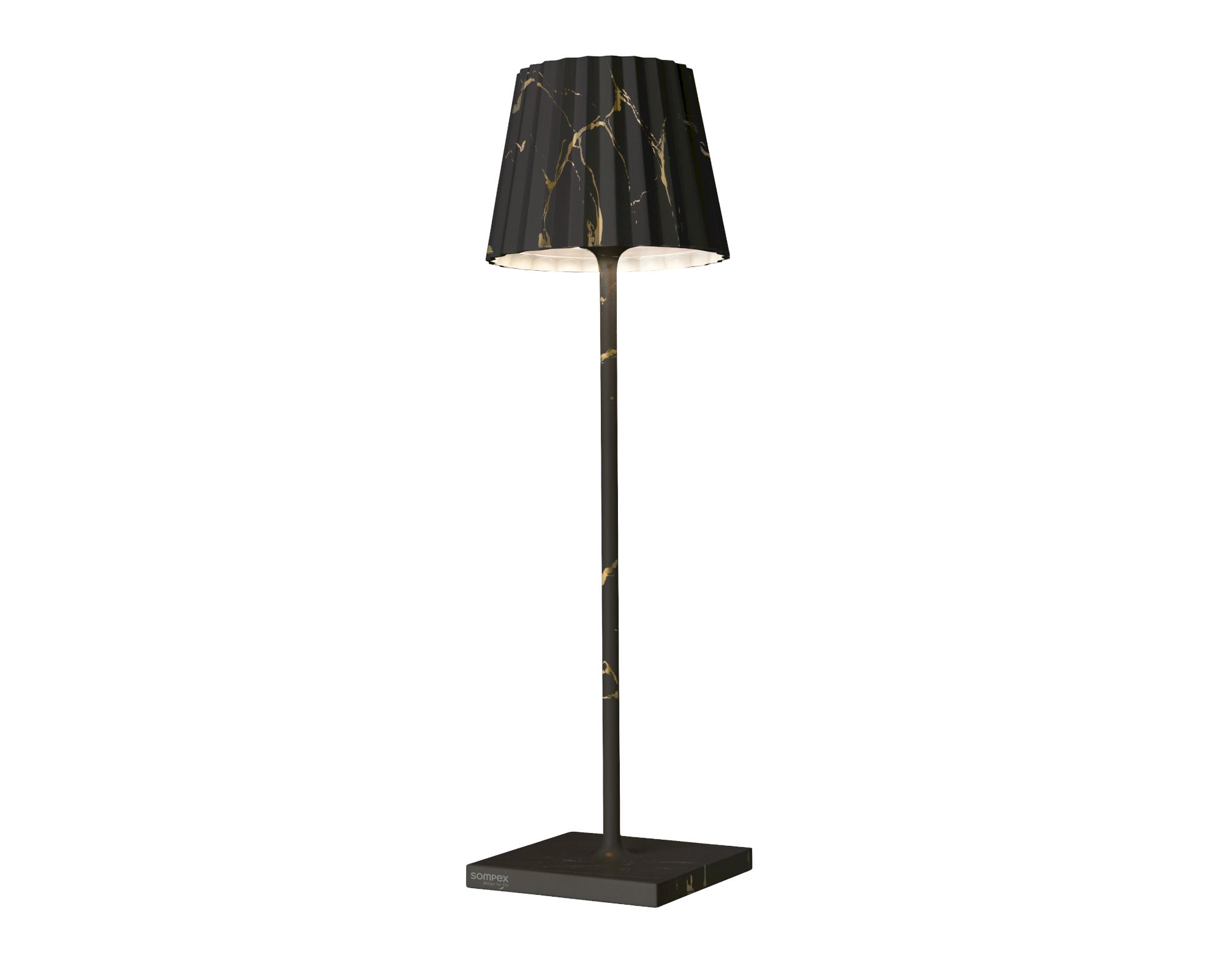 Sompex »Troll 2.0« Tischleuchte Mamoroptik schwarz-gold 10x38x10 cm / schwarz-gold