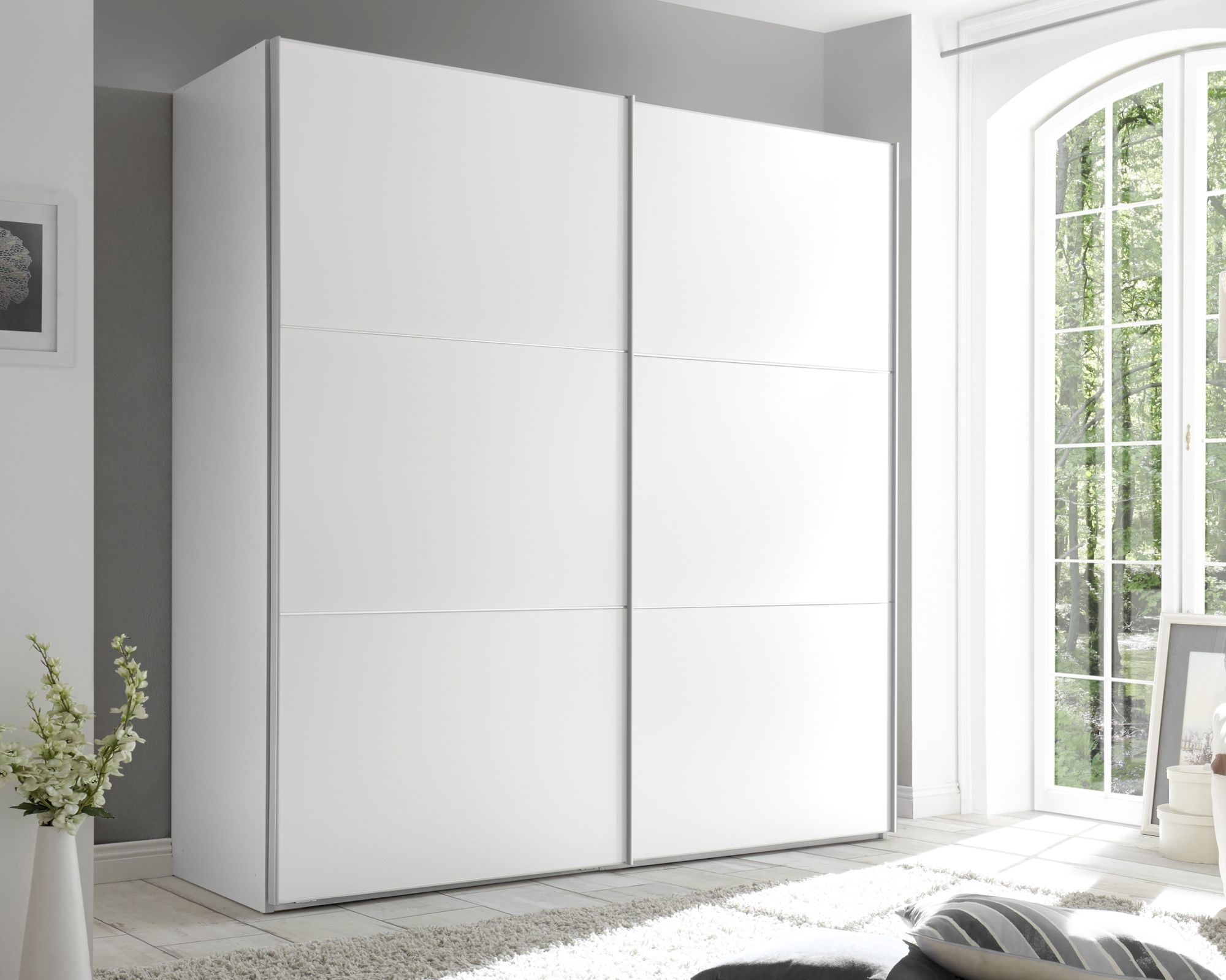 Staud »Includo« Schwebetürenschrank 188 cm / Chrom / Weiss
