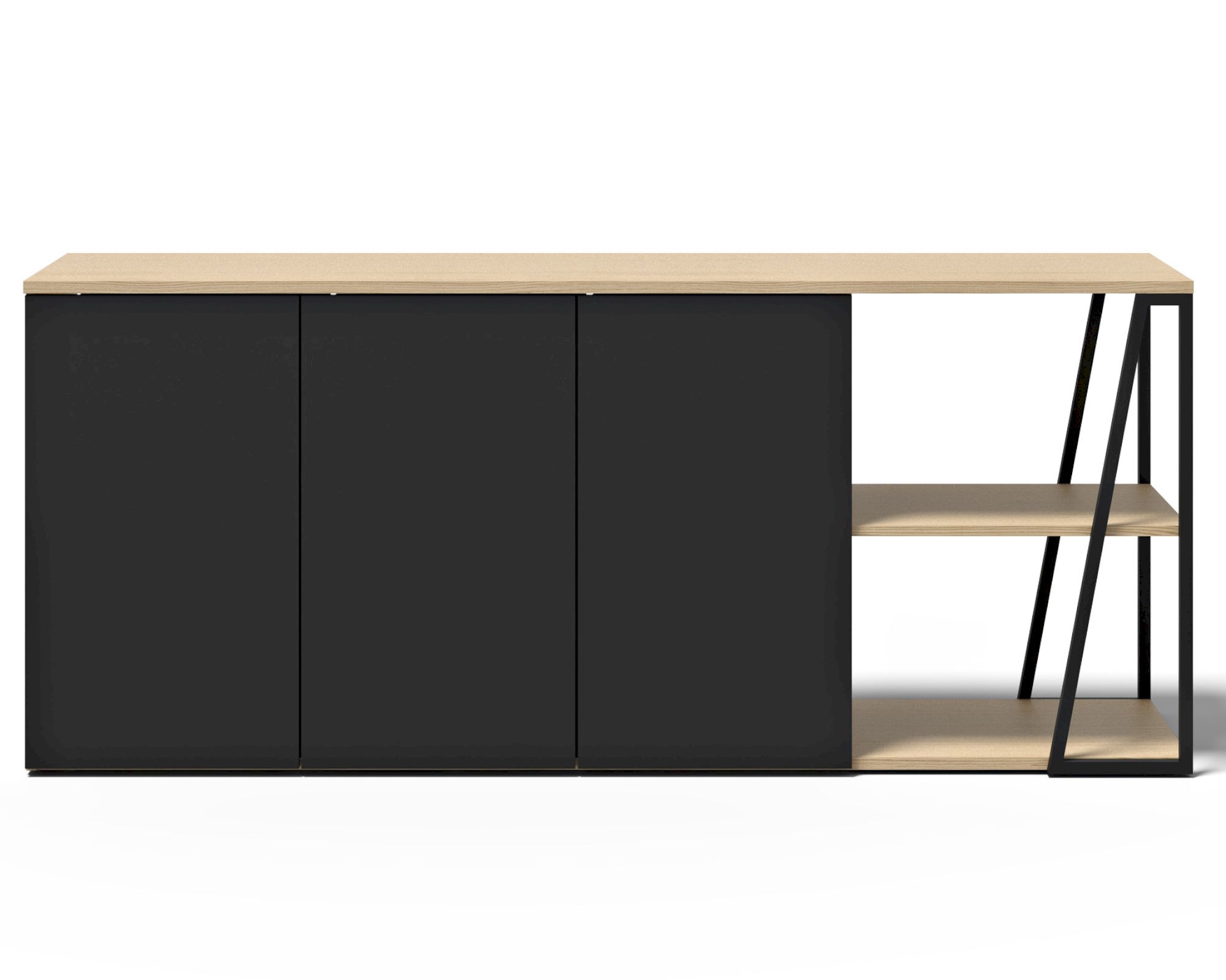 TemaHome »Albi« Sideboard Schwarz mit Eiche 190x81x45 cm