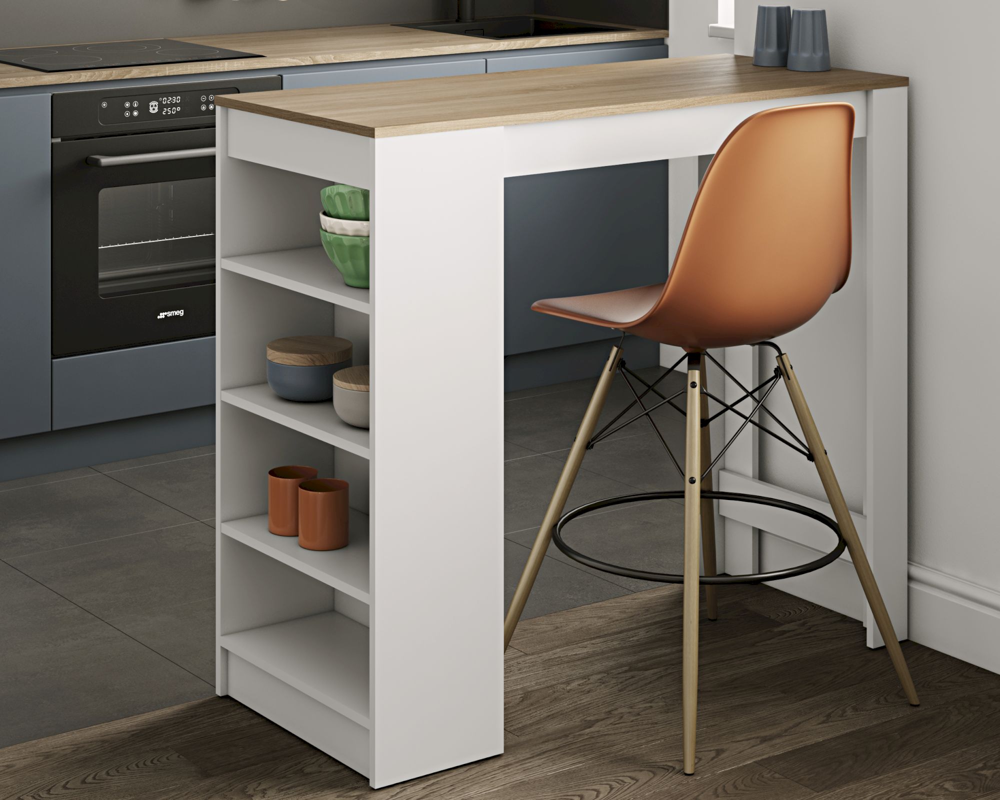 TemaHome »Aravis« Bartisch Weiß mit Eiche 115x103x50 cm