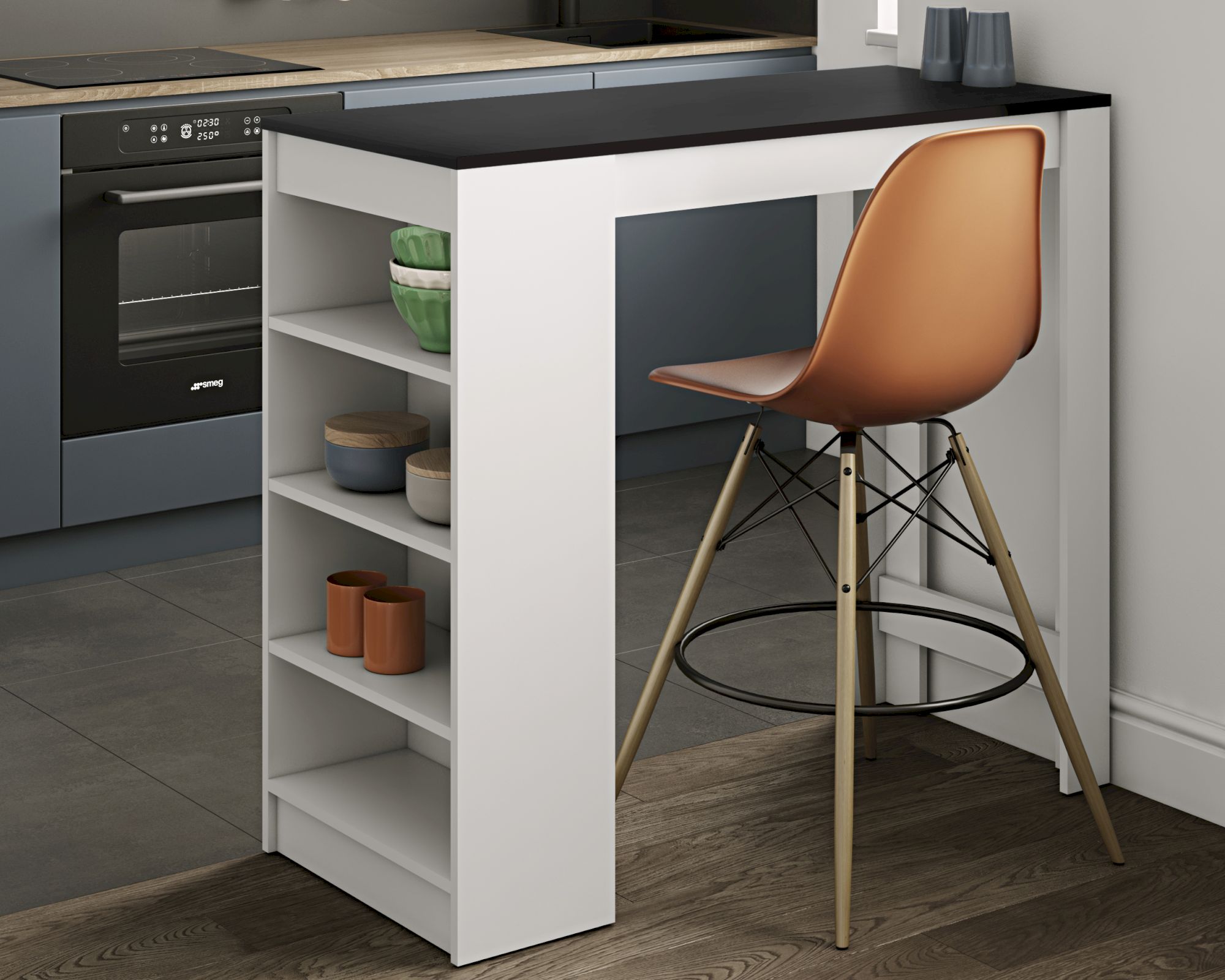 TemaHome »Aravis« Bartisch Weiß mit Schwarz 115x103x50 cm