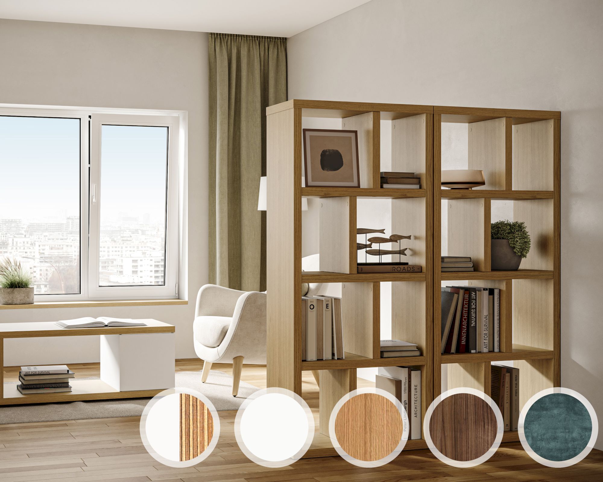 TemaHome »Berlin« Regal 4 Levels 70 cm / Weiß/Multiplex