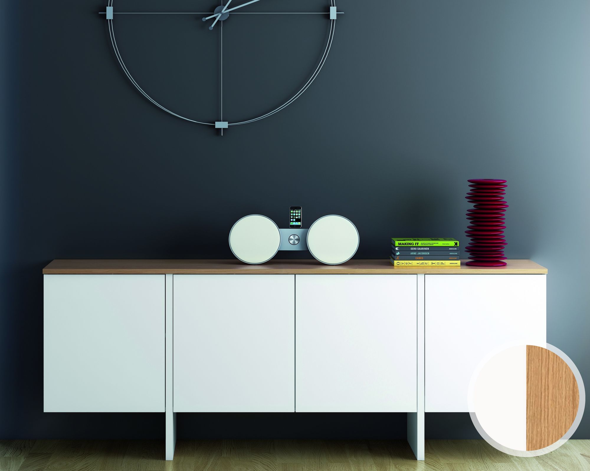 TemaHome »Edge« Sideboard Weiß - Eiche