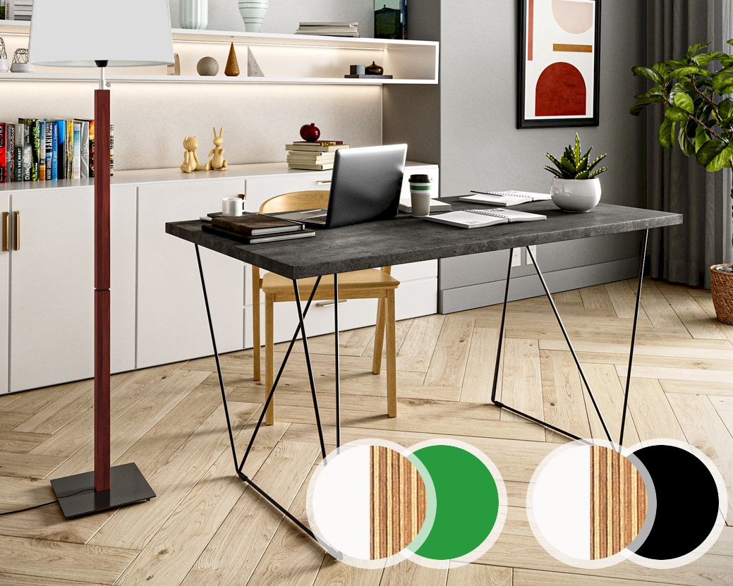 TemaHome »Flow« Schreibtisch Weiß-Multiplex / grün lackiert