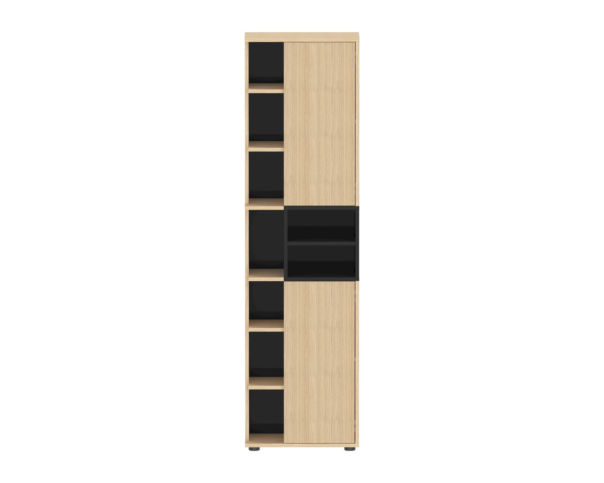 TemaHome »Kube« Badezimmerhochschrank Eiche mit Schwarz 50x182x28 cm