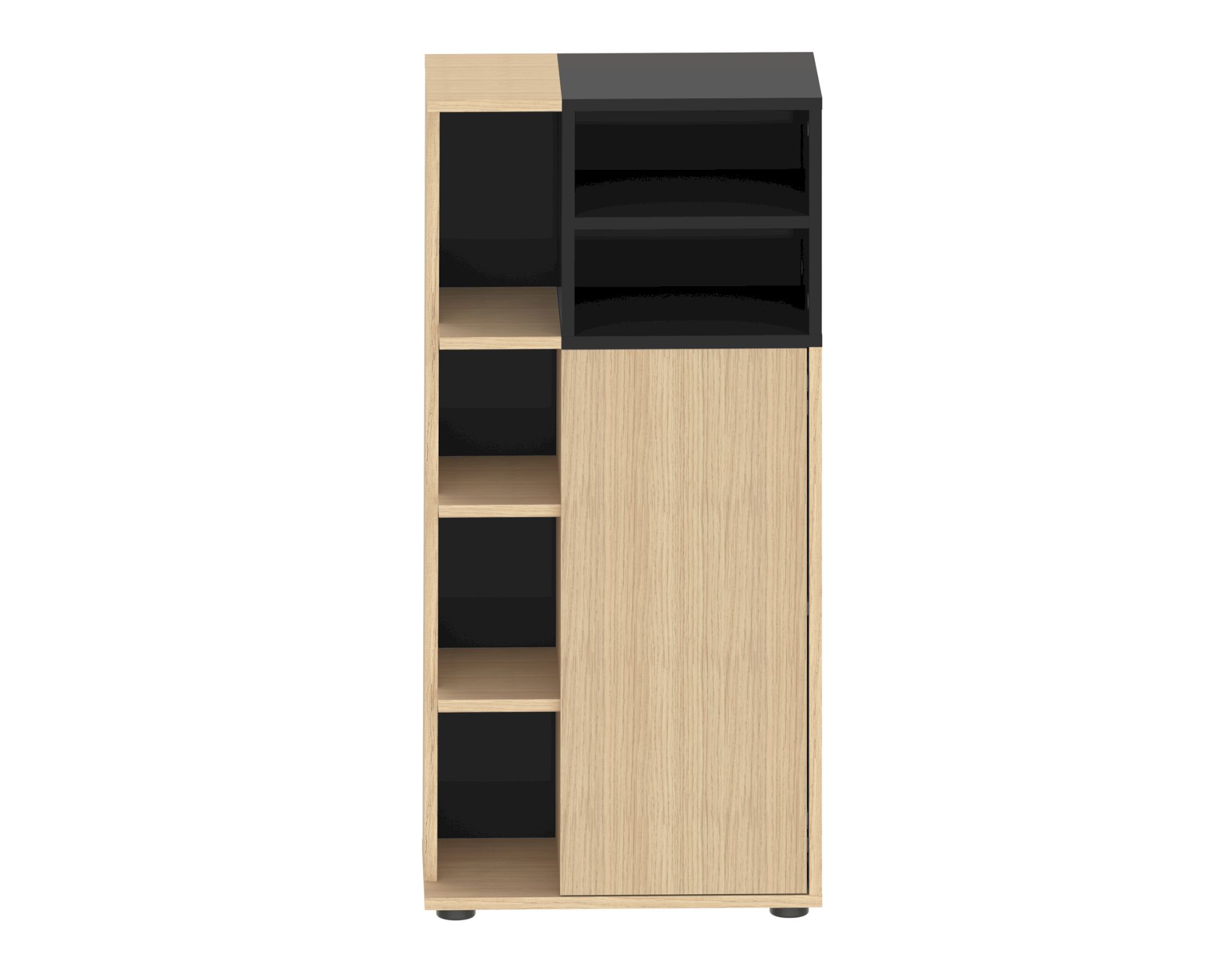 TemaHome »Kube« Badezimmerschrank Eiche mit Schwarz 50x109x28 cm