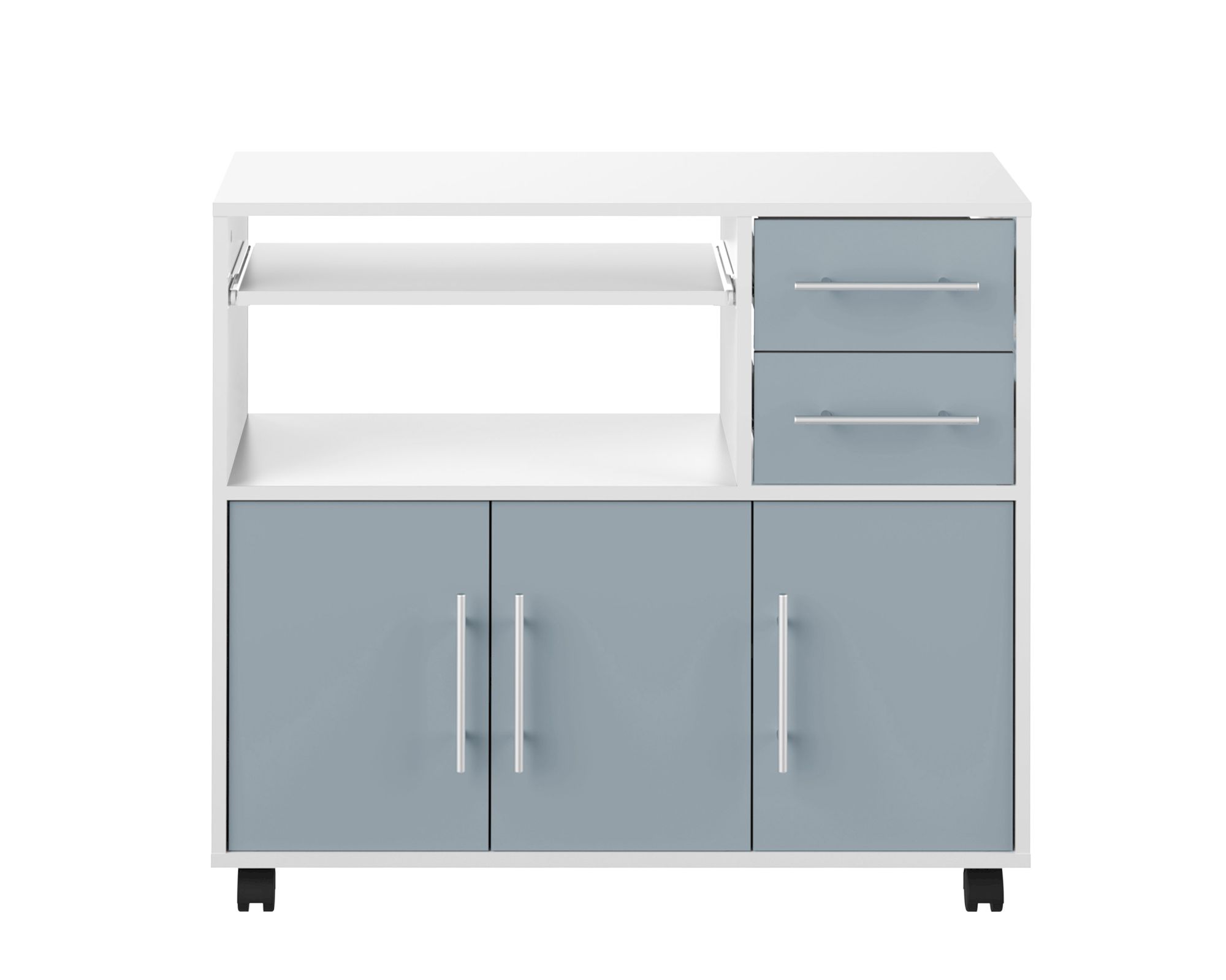 TemaHome »Marius« Küchenschrank auf Rollen Weiß mit Celadon Grey 89x81x40 cm