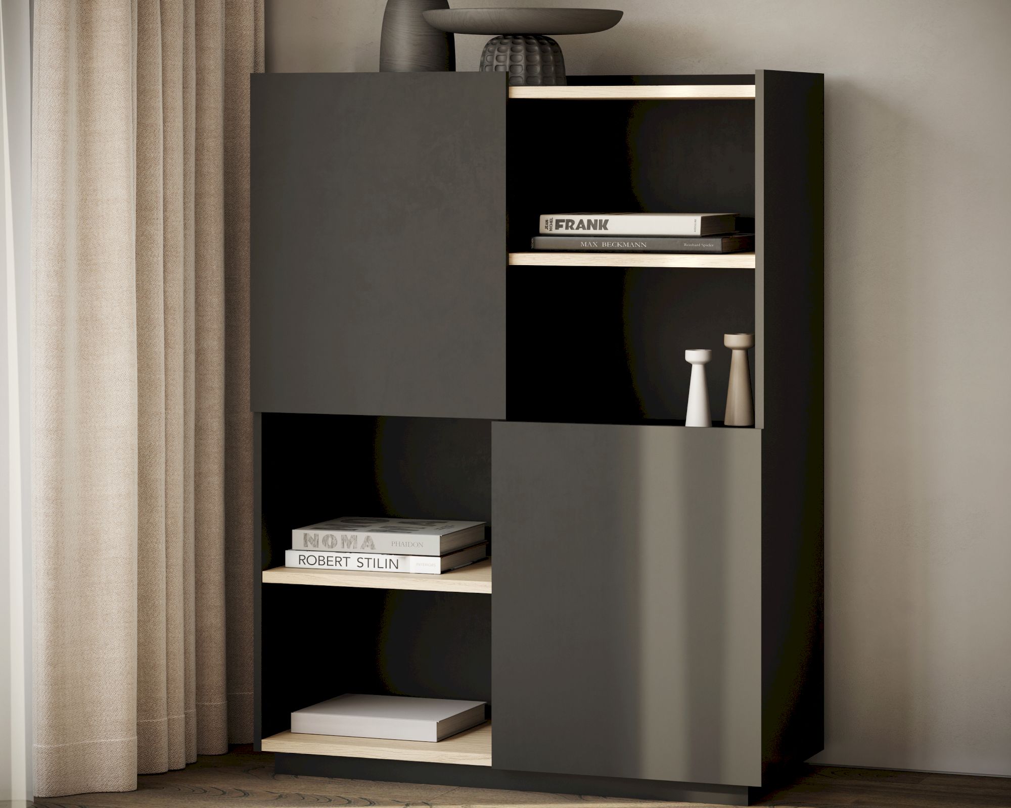 TemaHome »Nina« Schrank Schwarz 100x147x42 cm