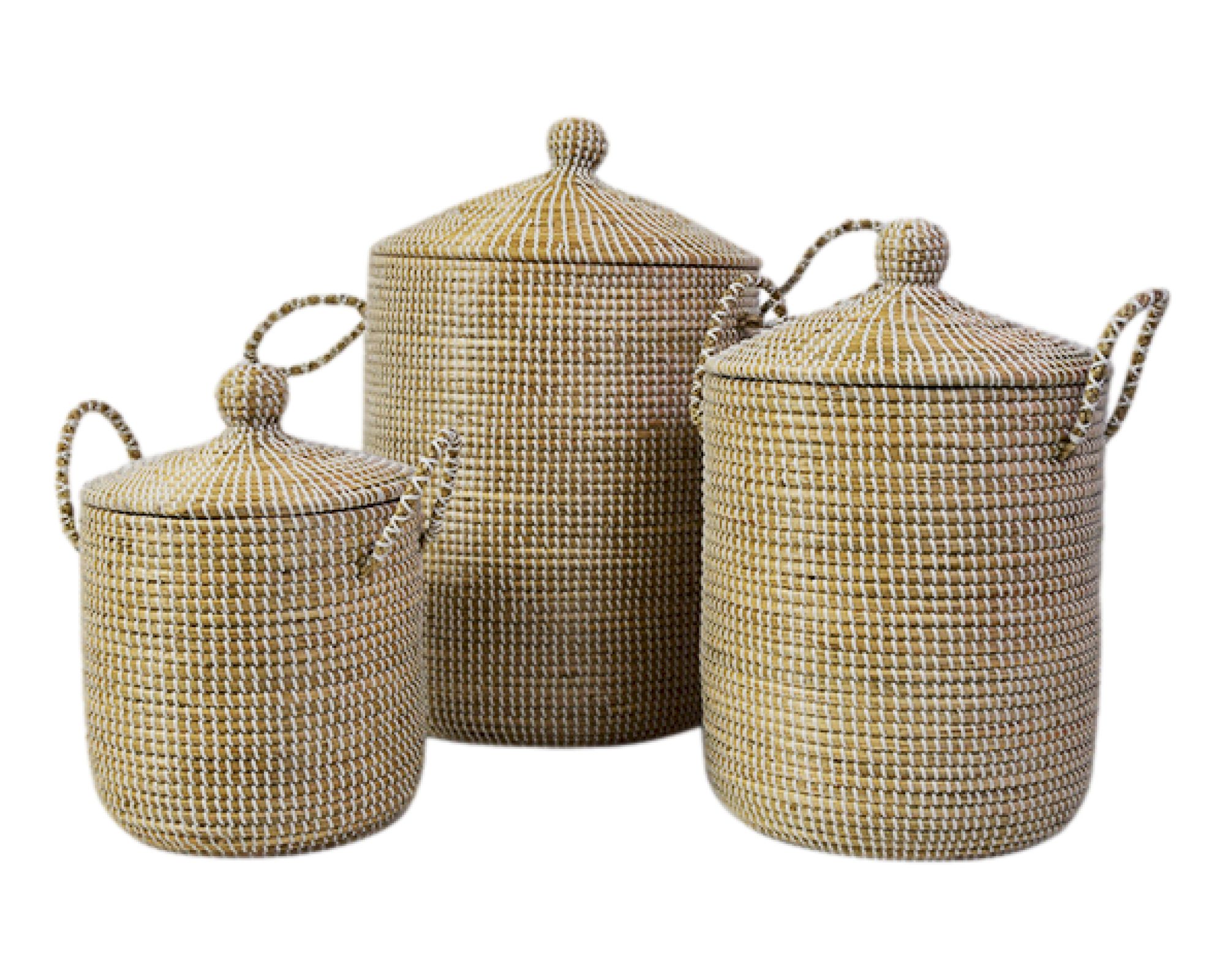 VOSS Design »Niger« Korbset mit Deckel 3-tlg. Seegras