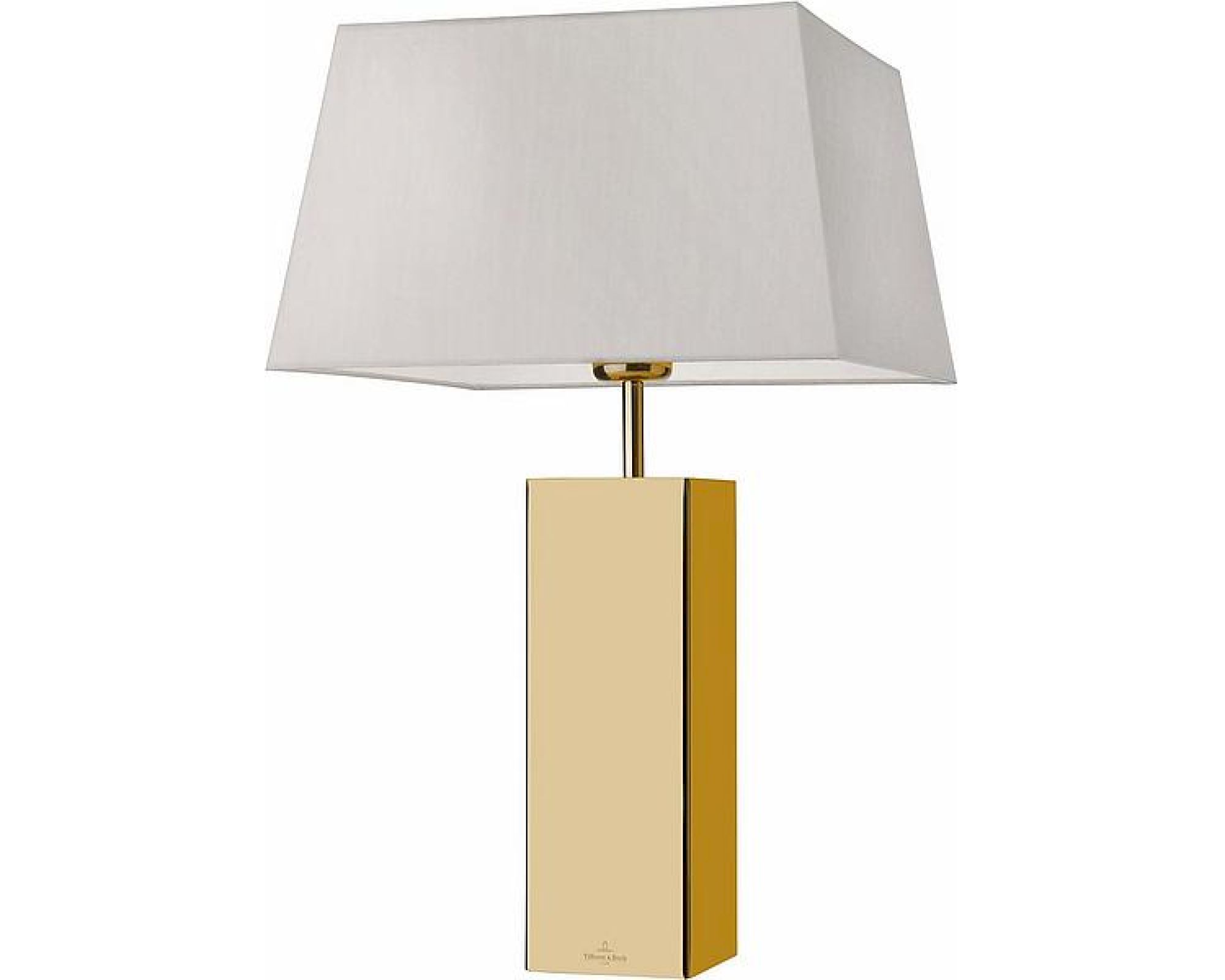 Villeroy&Boch »Prag« Tischleuchte eckig H53 cm-Schirm 32x32 cm quadratisch / edelstahl poliert, beige