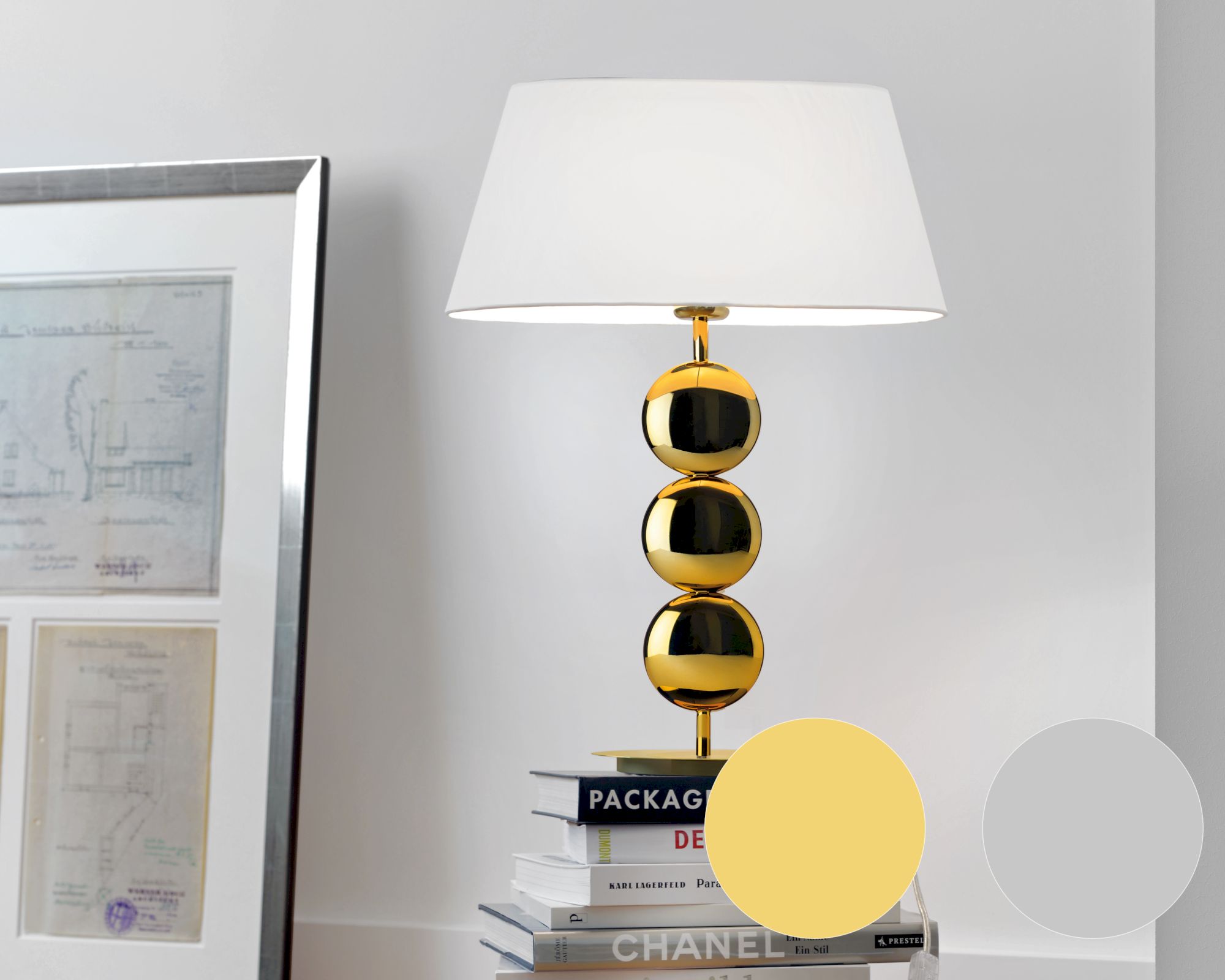 Villeroy&Boch »Sofia« Tischleuchte 55x40 cm / edelstahl gold, weiss