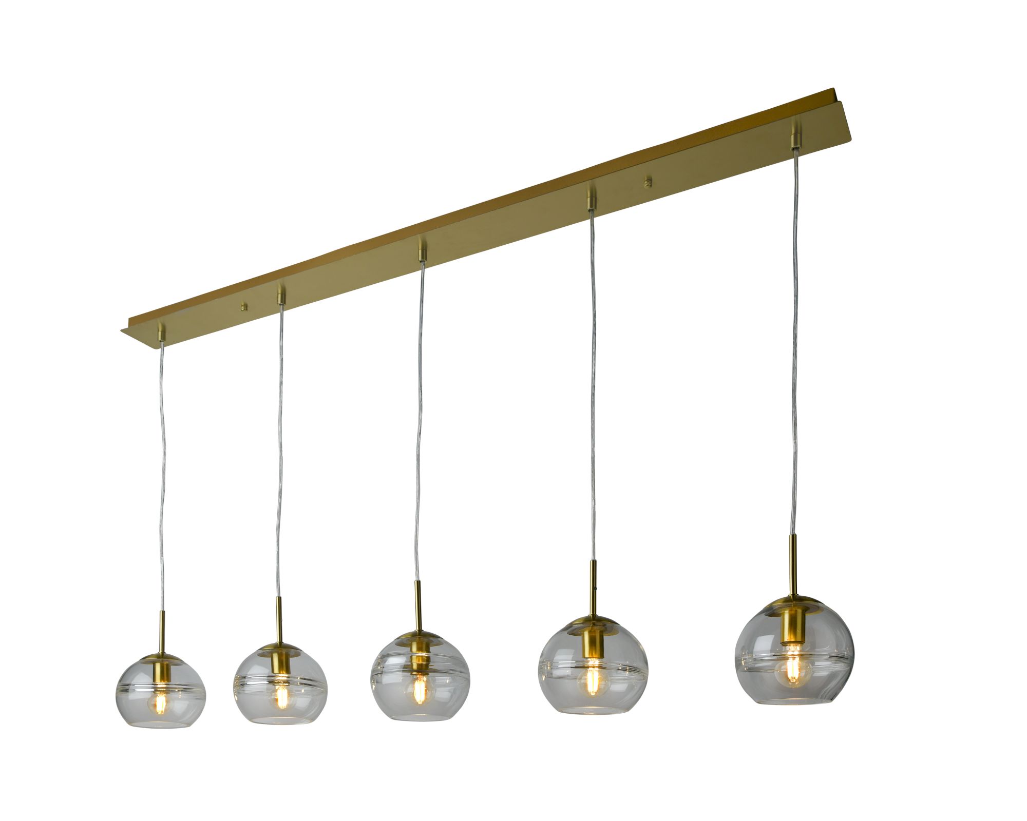 Villeroy&Boch »Tokio« Pendelleuchte gold 120 cm / metall gold, glas klar