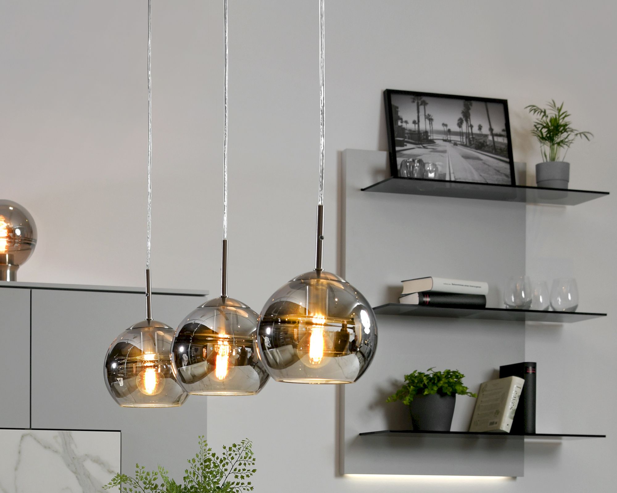 Villeroy&Boch »Tokio« Pendelleuchte smoke 120 cm / metall satin, glas smoke