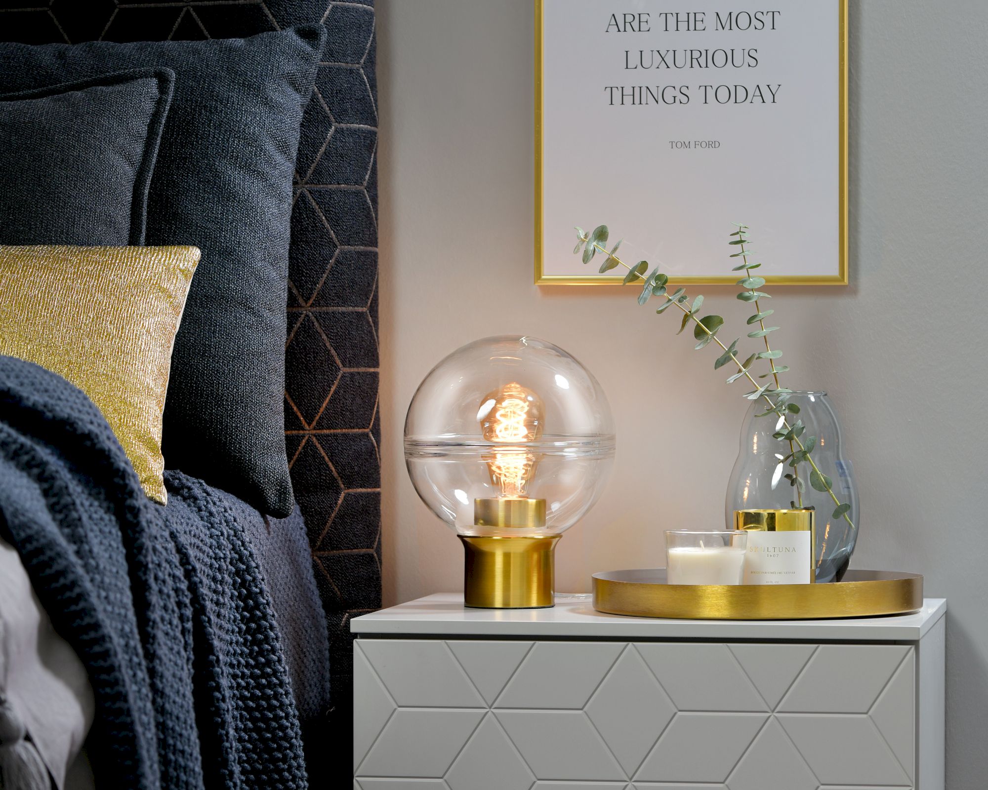 Villeroy&Boch »Tokio« Tischleuchte gold Ø 30 cm / metall gold, glas klar