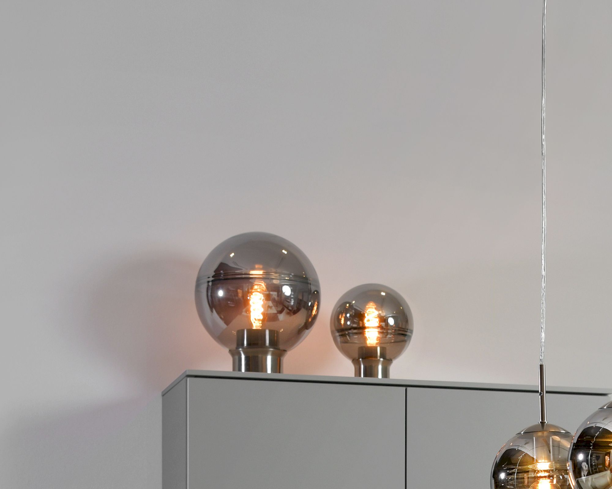 Villeroy&Boch »Tokio« Tischleuchte smoke Ø 20 / metall satin, glas smoke
