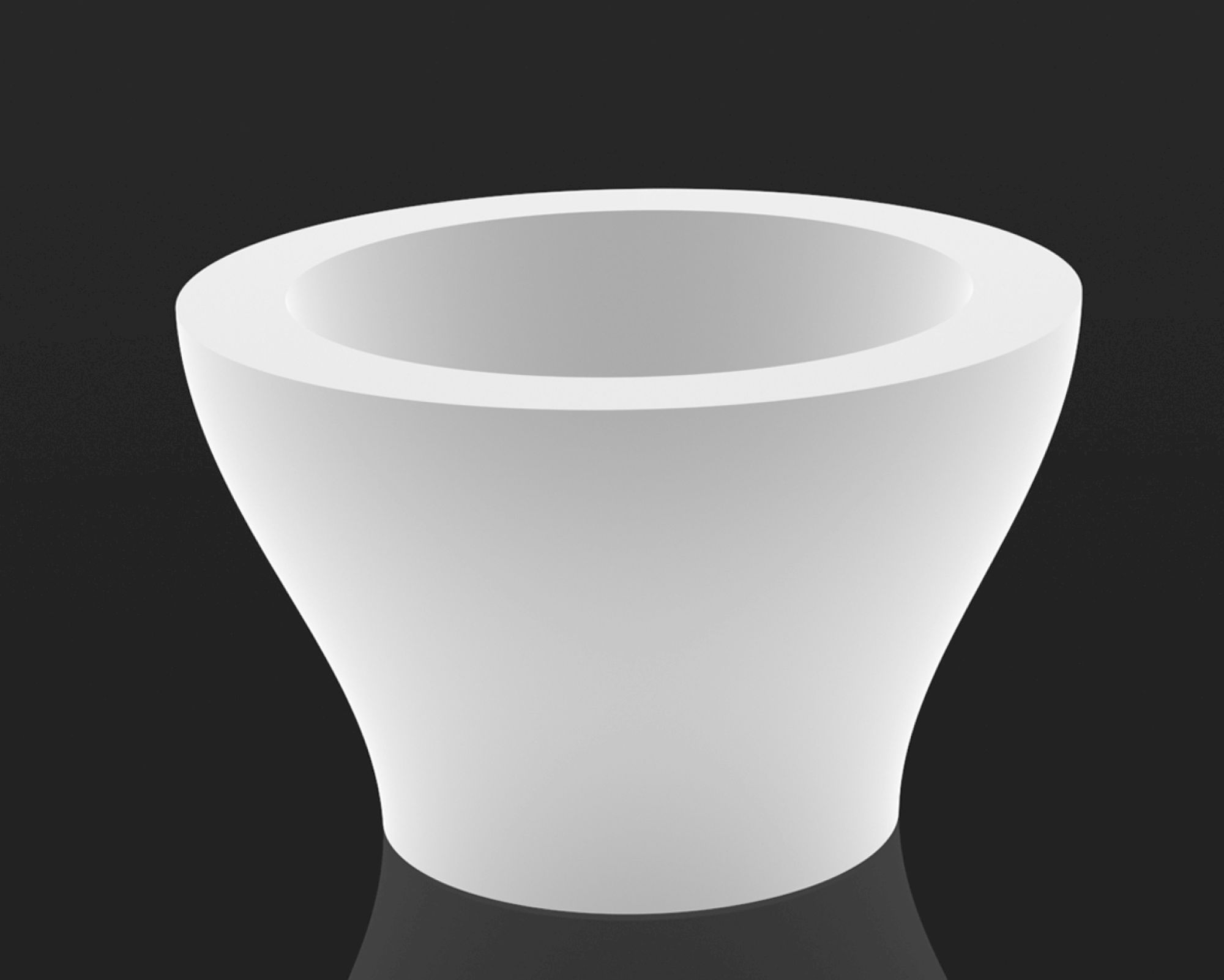 Vondom »CENTRO« Alto Outdoor Pflanzengefäß - LED - Beleuchtung 14x9 cm / Weiß LED