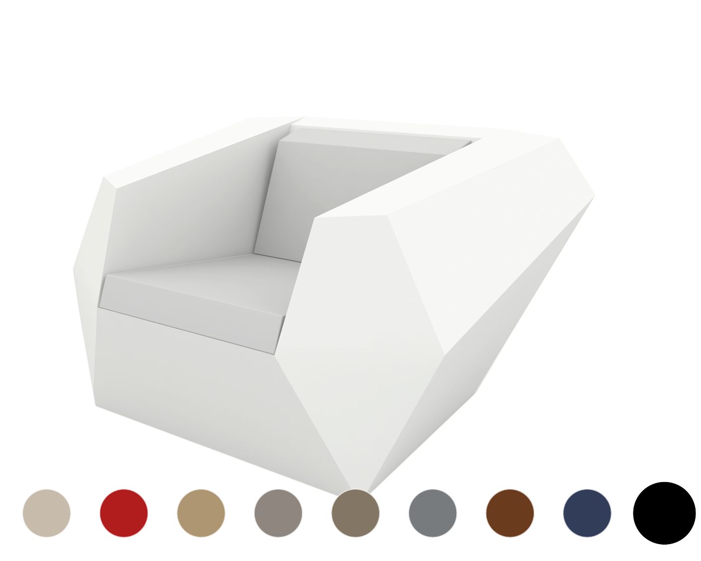 Vondom »FAZ« Outdoor Lounge Sessel Lackiert Hochglänzend / Navy
