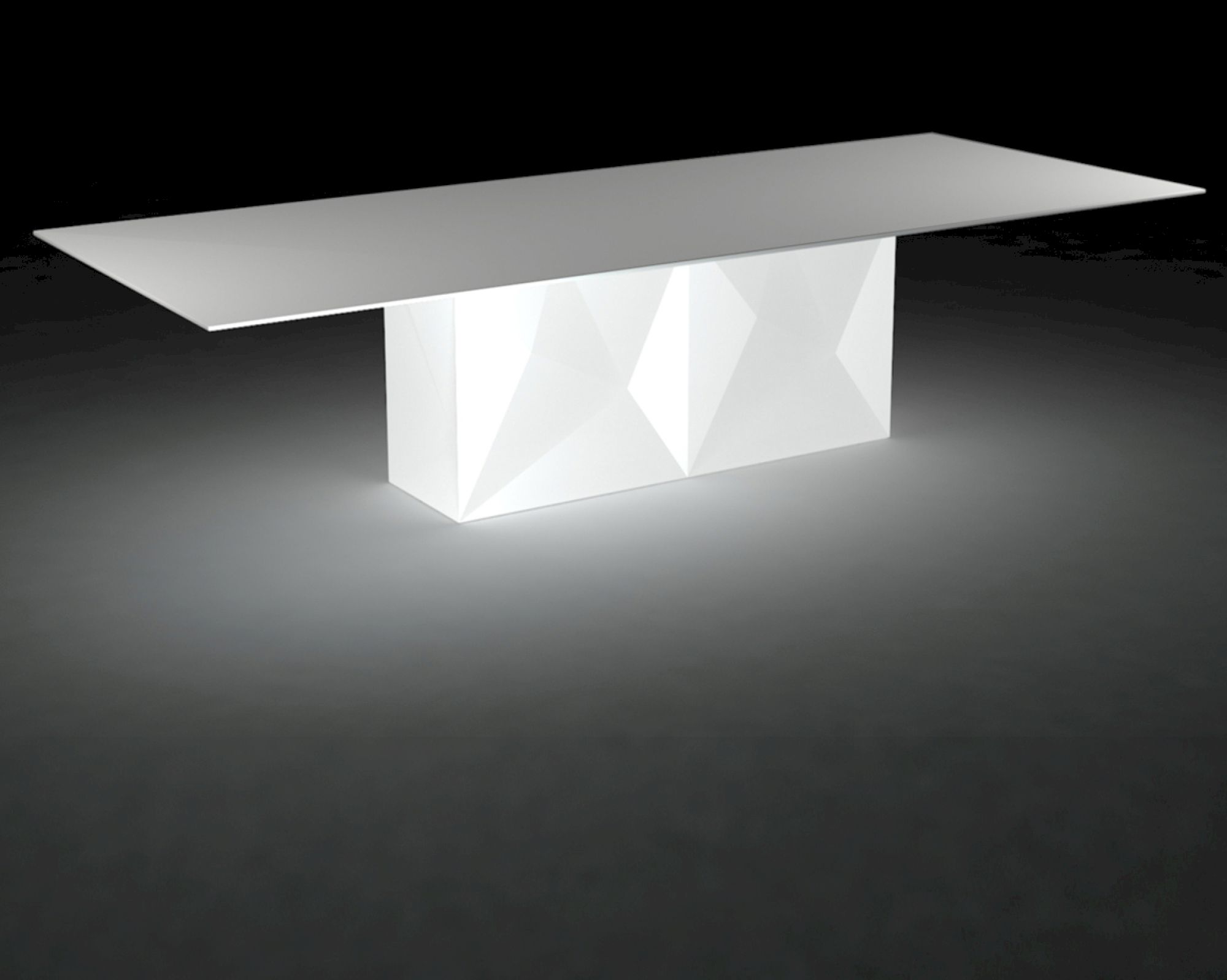 Vondom »FAZ« Outdoor Säulentisch - LED-Beleuchtung 300x120 cm / Transparent / LED RGB