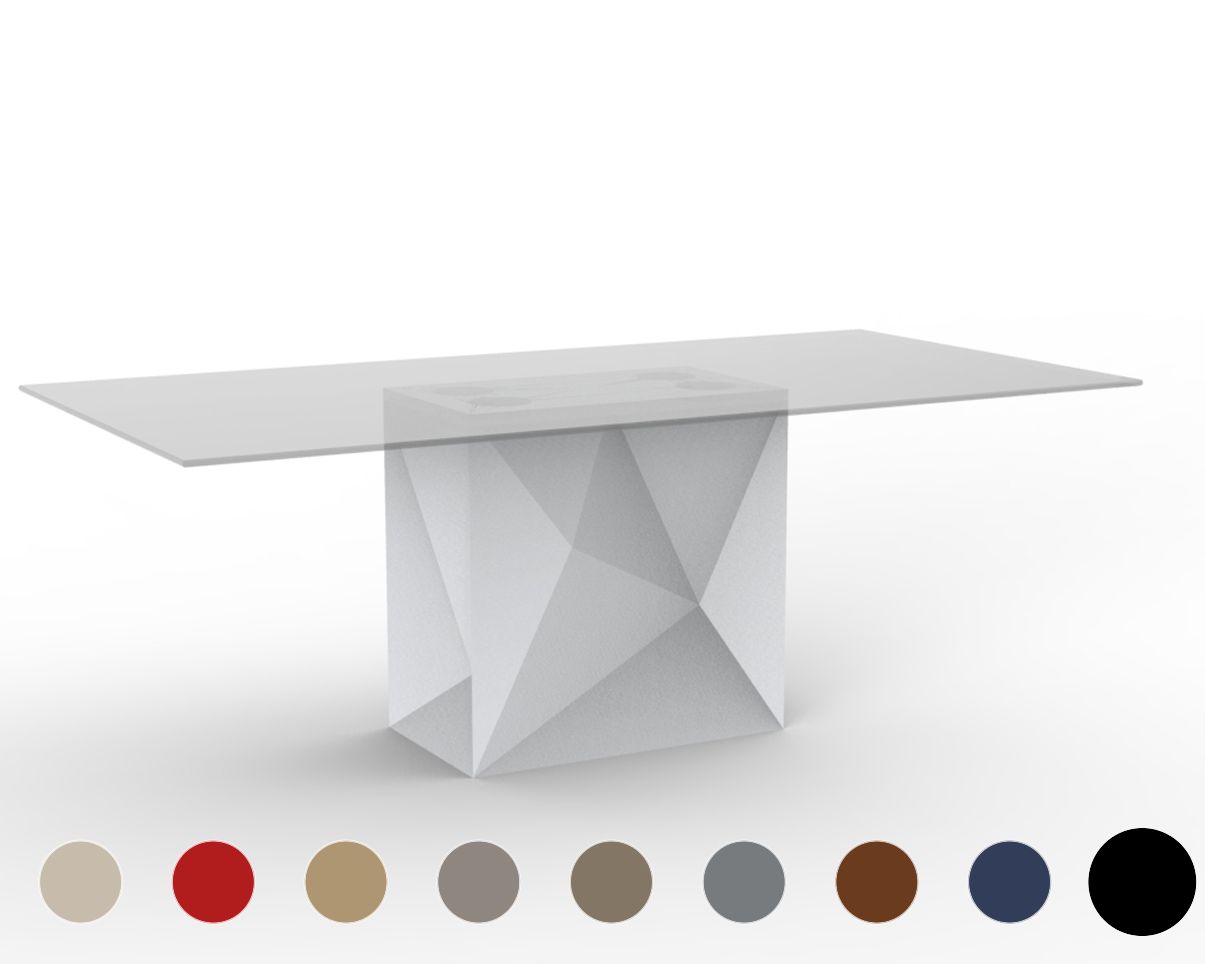 Vondom »FAZ« Outdoor Säulentisch 200x100 cm / Transparent / Basic matt / Navy
