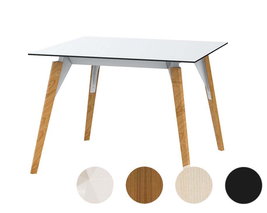 Vondom »FAZ Wood« Tisch 90x90 cm / White / Eschenholz dunkel