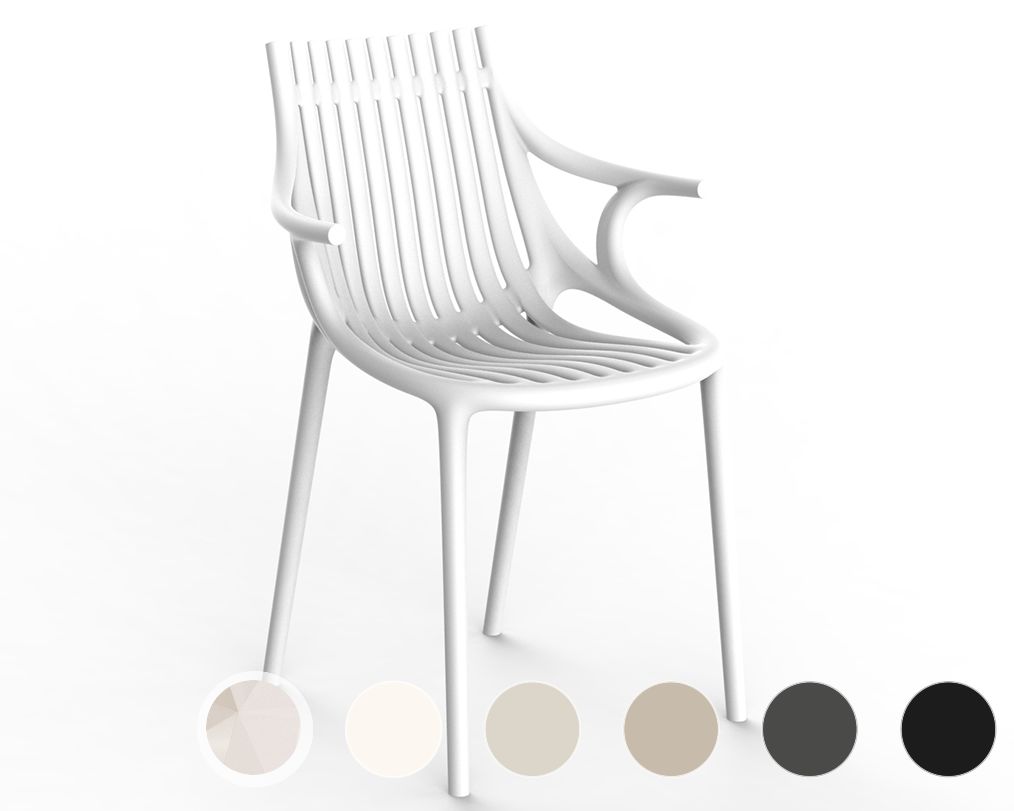 Vondom »IBIZA« Outdoor Stuhl mit Armlehne recycelter Kunststoff / Cala